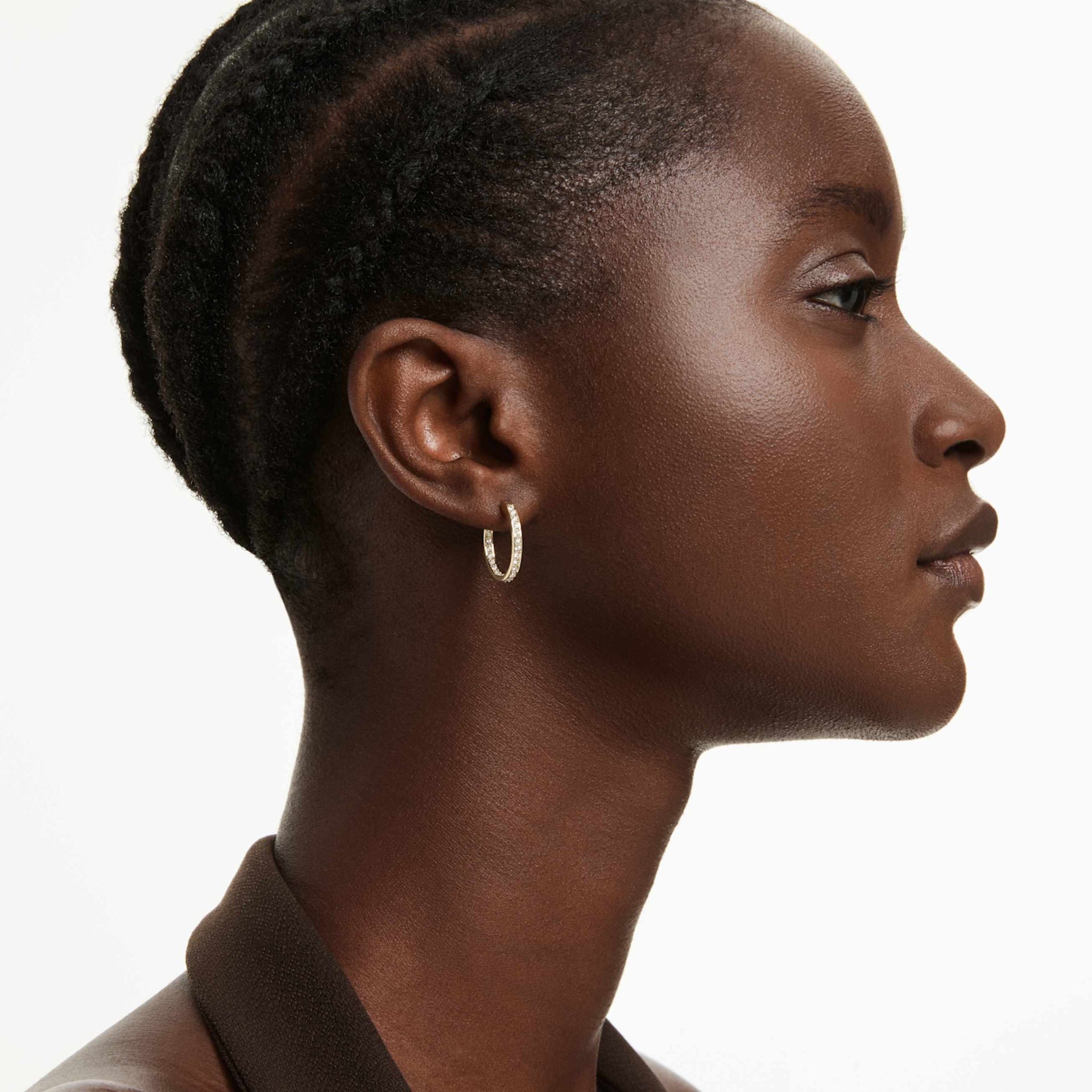 SOMMERSET HOOP EARRINGS SMALL WHITE GOLD TONE PLATED