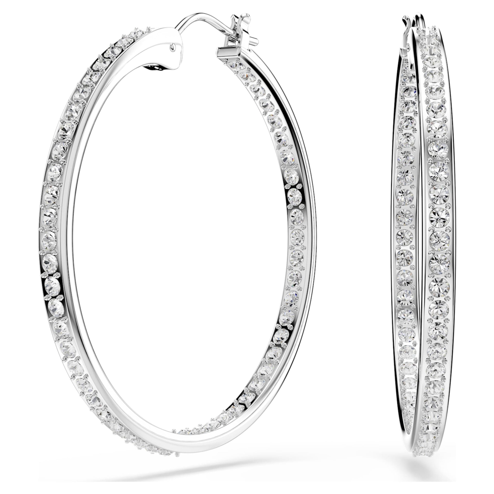SOMMERSET HOOP EARRINGS WHITE RHODIUM PLATED