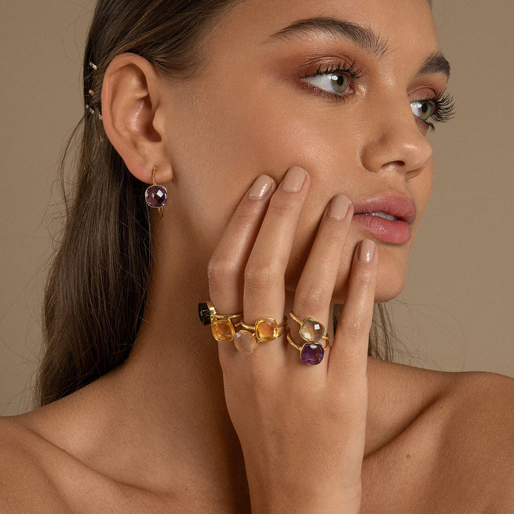 Sophia Citrine Gold Gemstone Ring