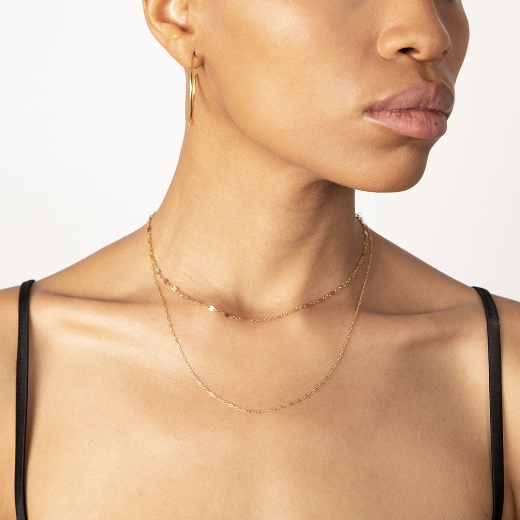 Sophia Chain Necklace Delicate Gold Filled Thin With Extender Extension