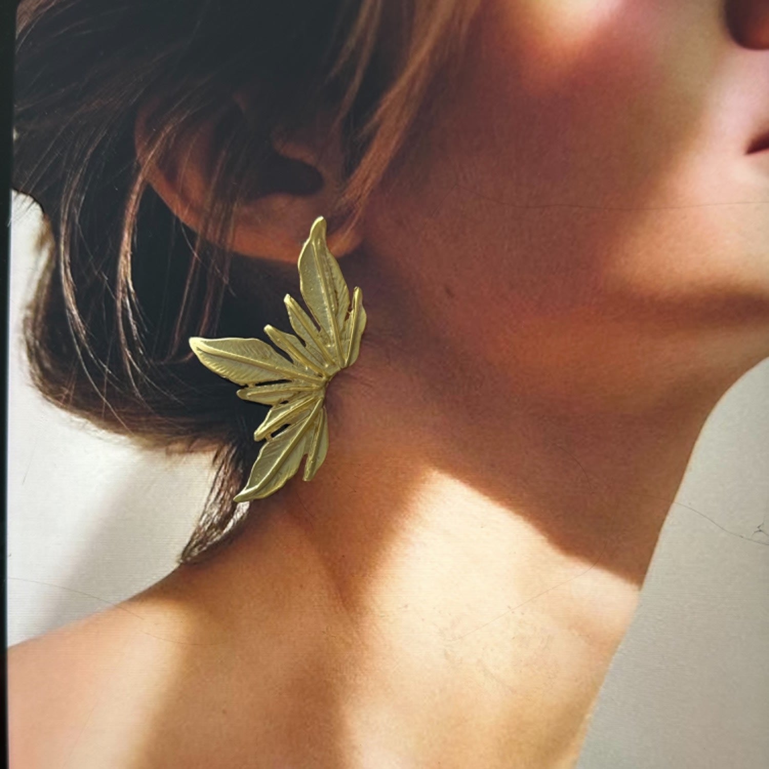Sophia Gold Plated Leaf Earring