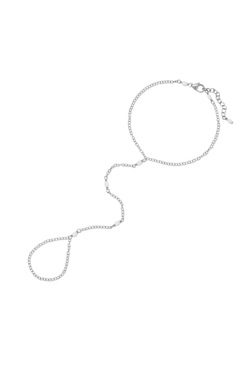 Sophia Pearl & Silver Hand Chain