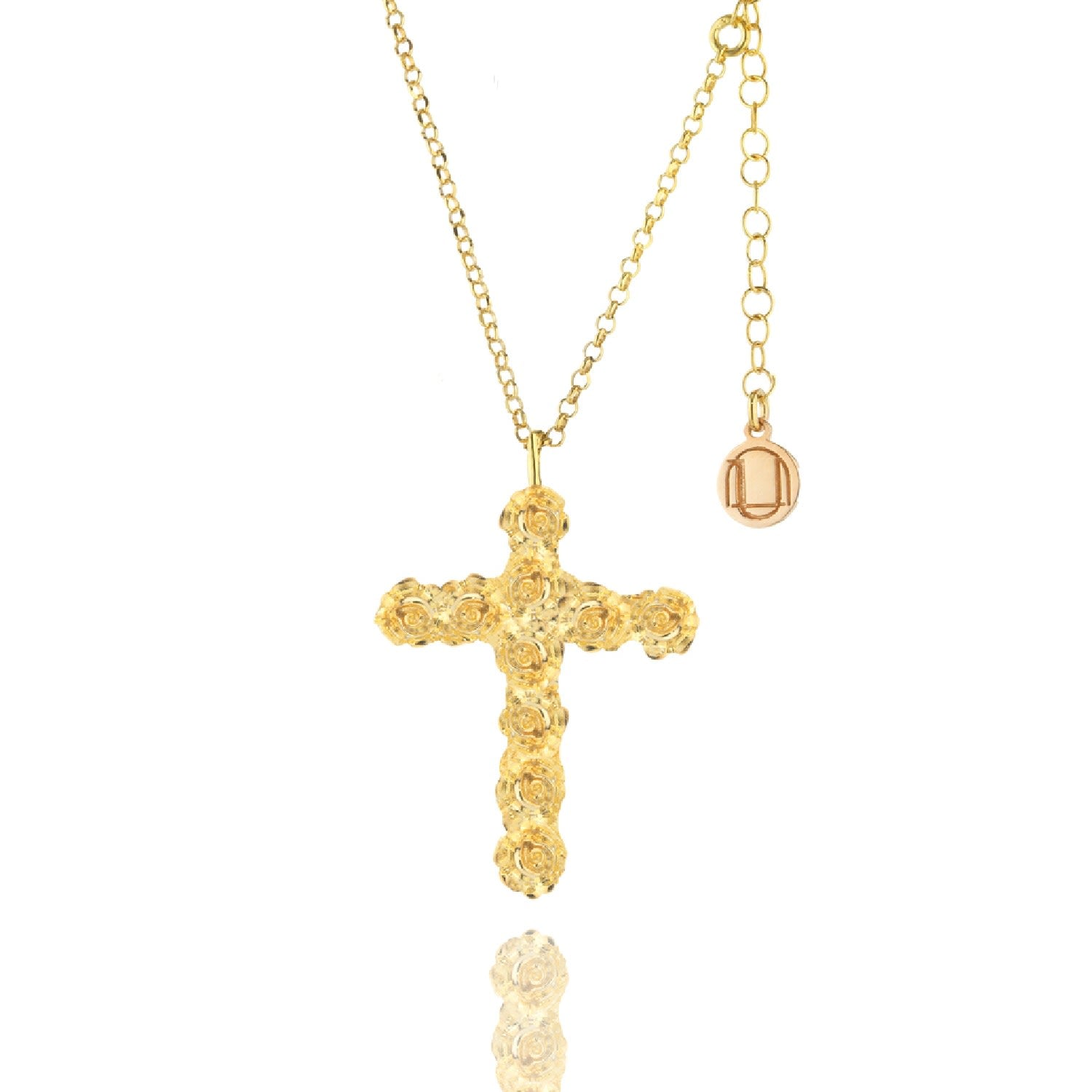 Cross Legend Necklace In Gold Plated Sterling Silver