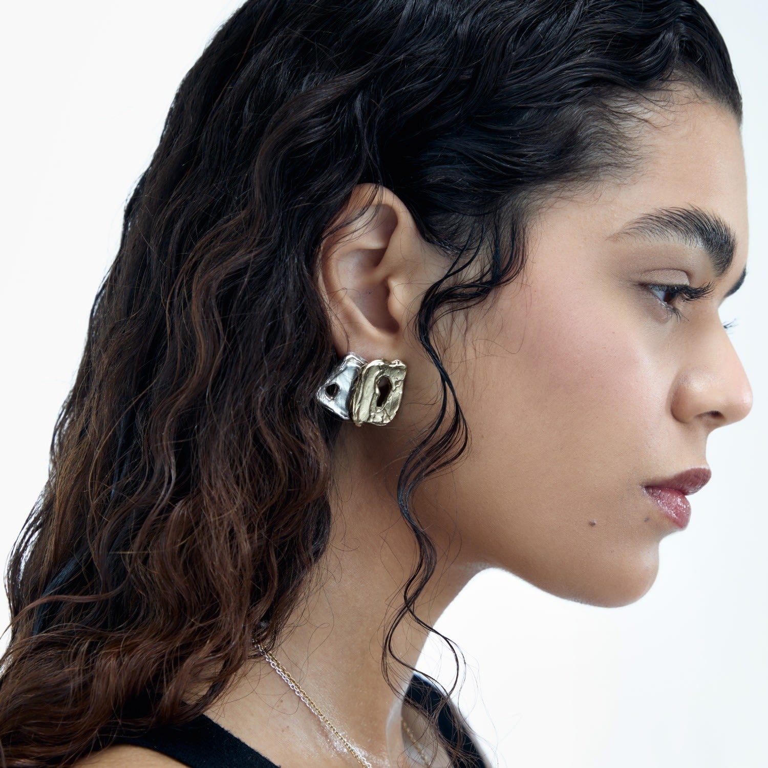 Abstract Molten Soulmate Earrings - Gold Vermeil