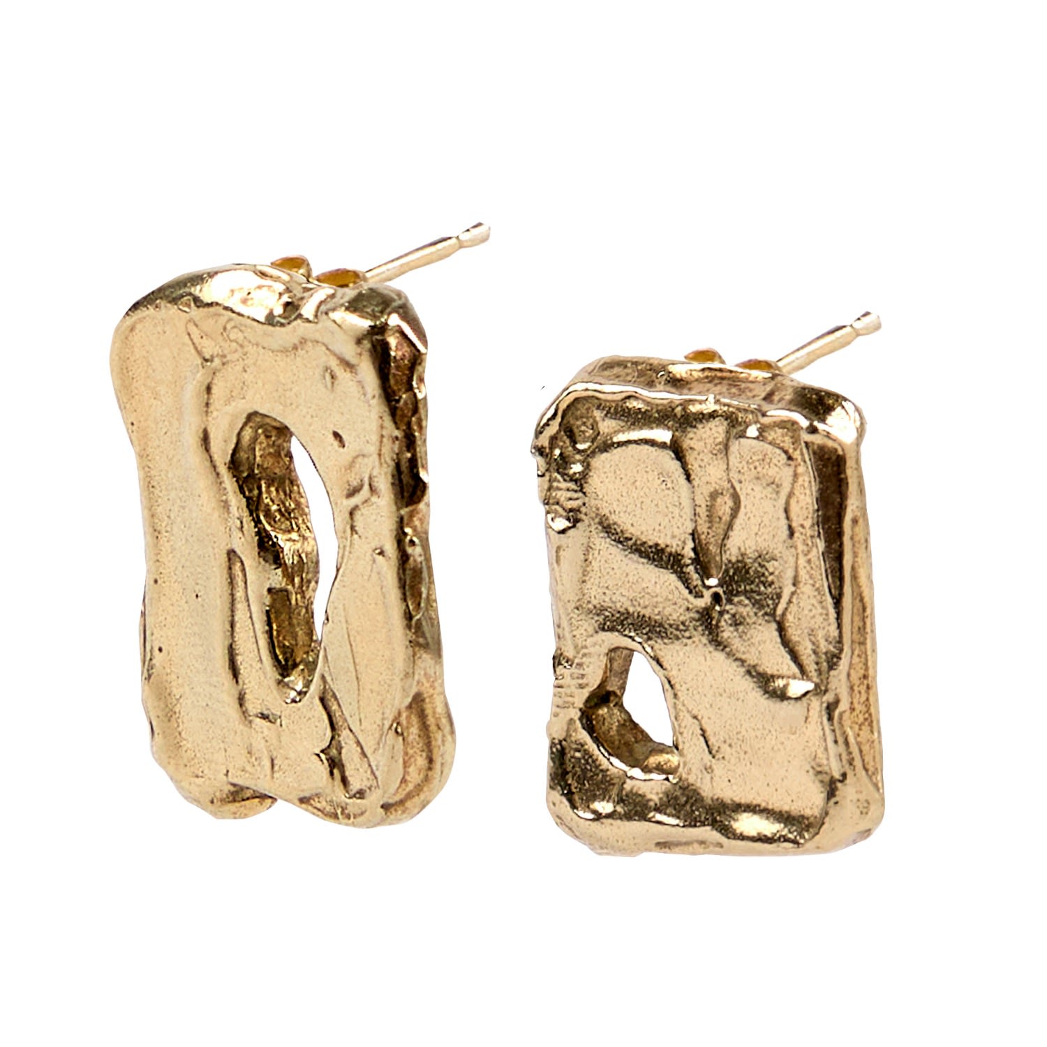 Abstract Molten Soulmate Earrings - Gold Vermeil