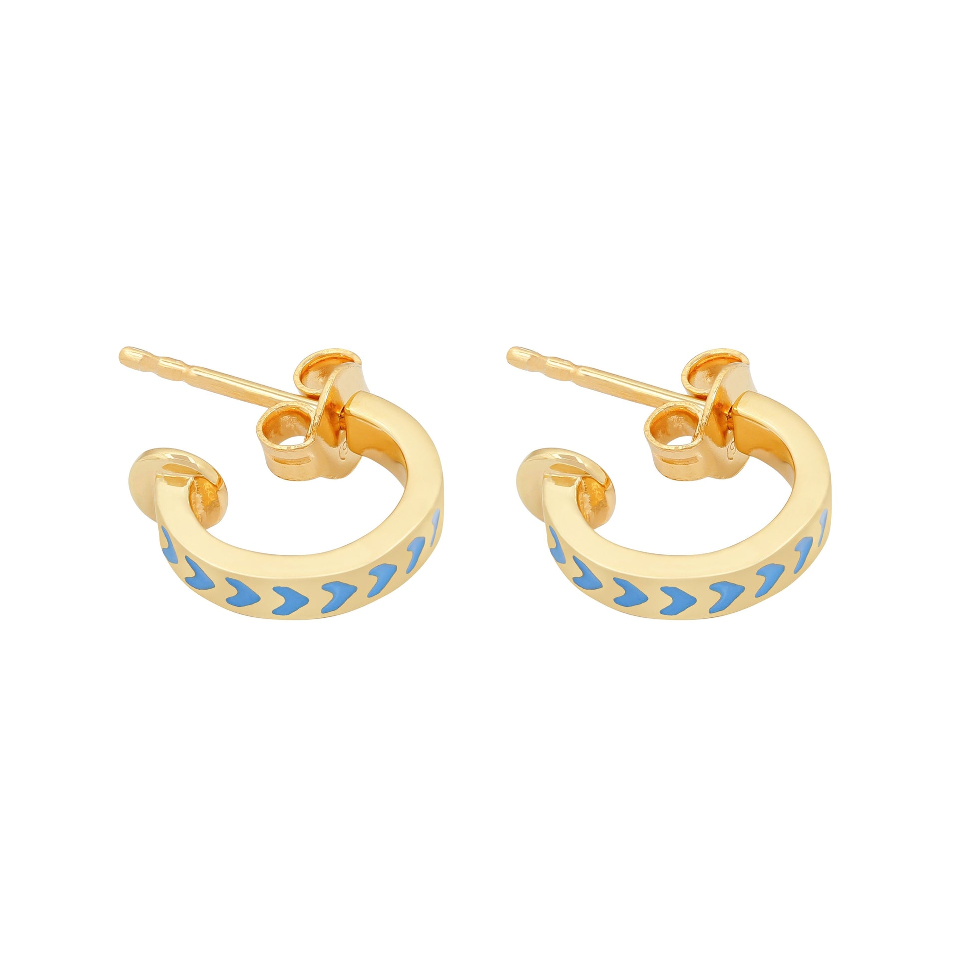 Spark Enamel Earrings Blue