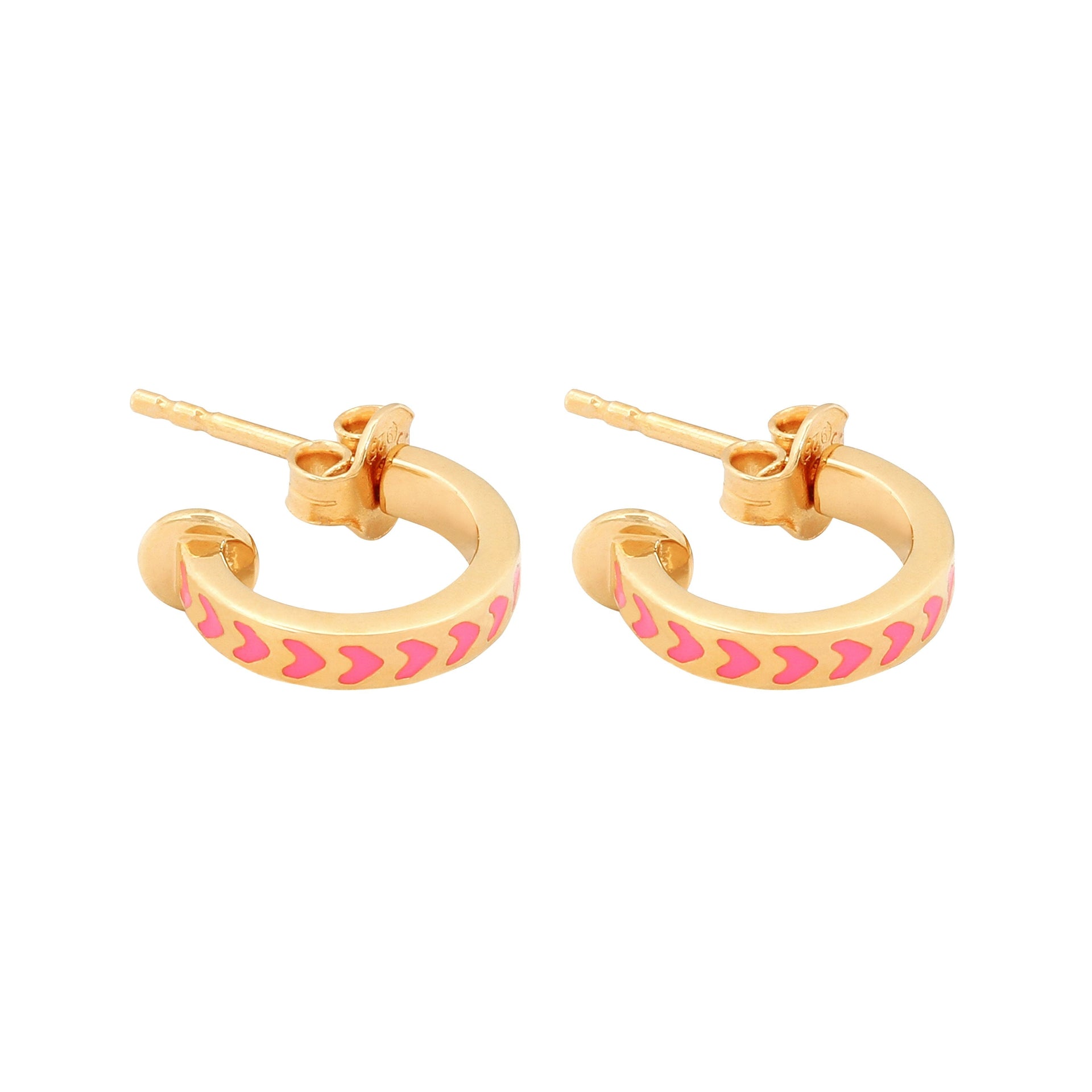 Spark Enamel Earrings Pink