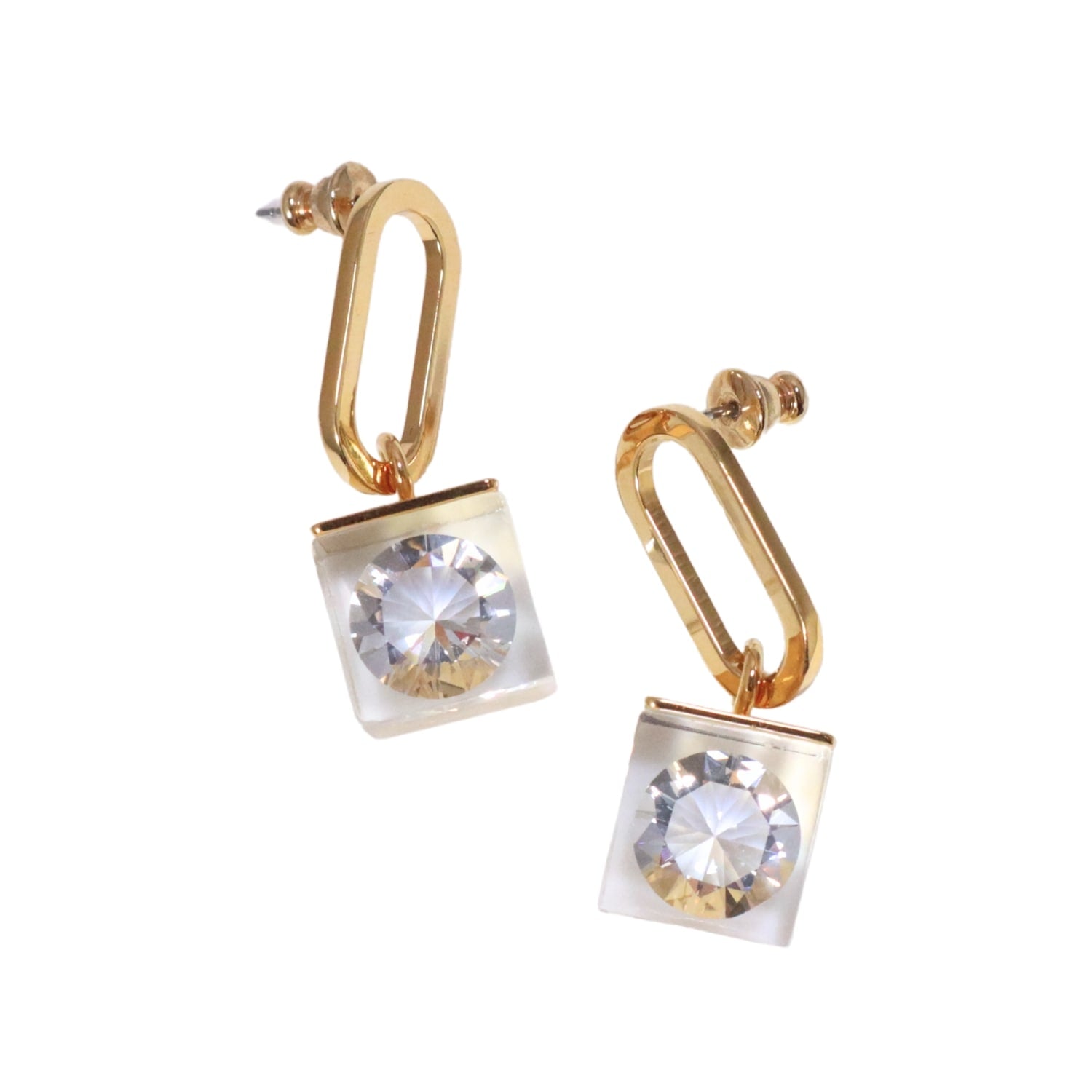 Sparkle Oval Earring Gold