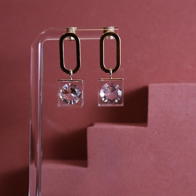 Sparkle Oval Earring Gold