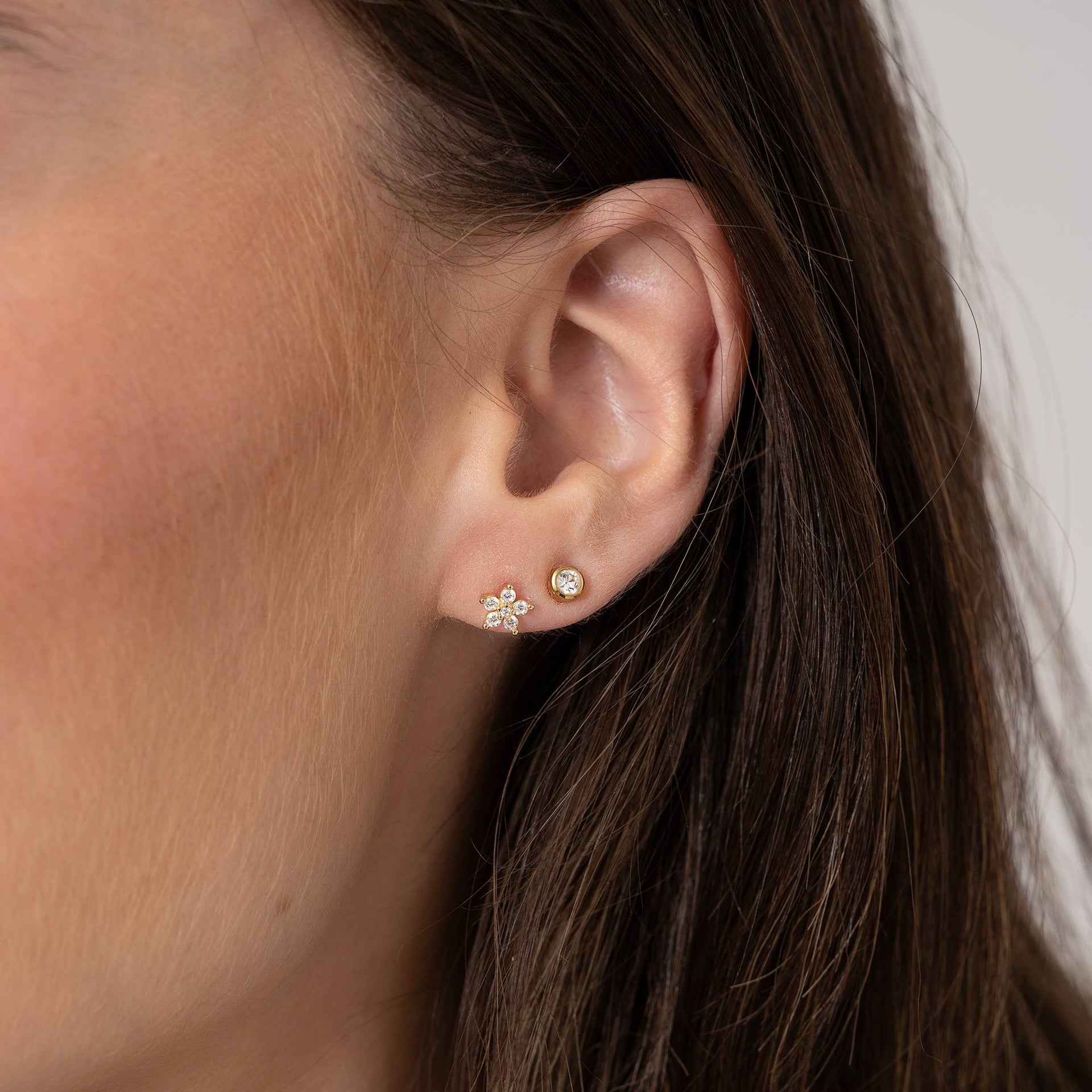 Sparks Star Earrings with Cubic Zirconia in 18K Gold Plating