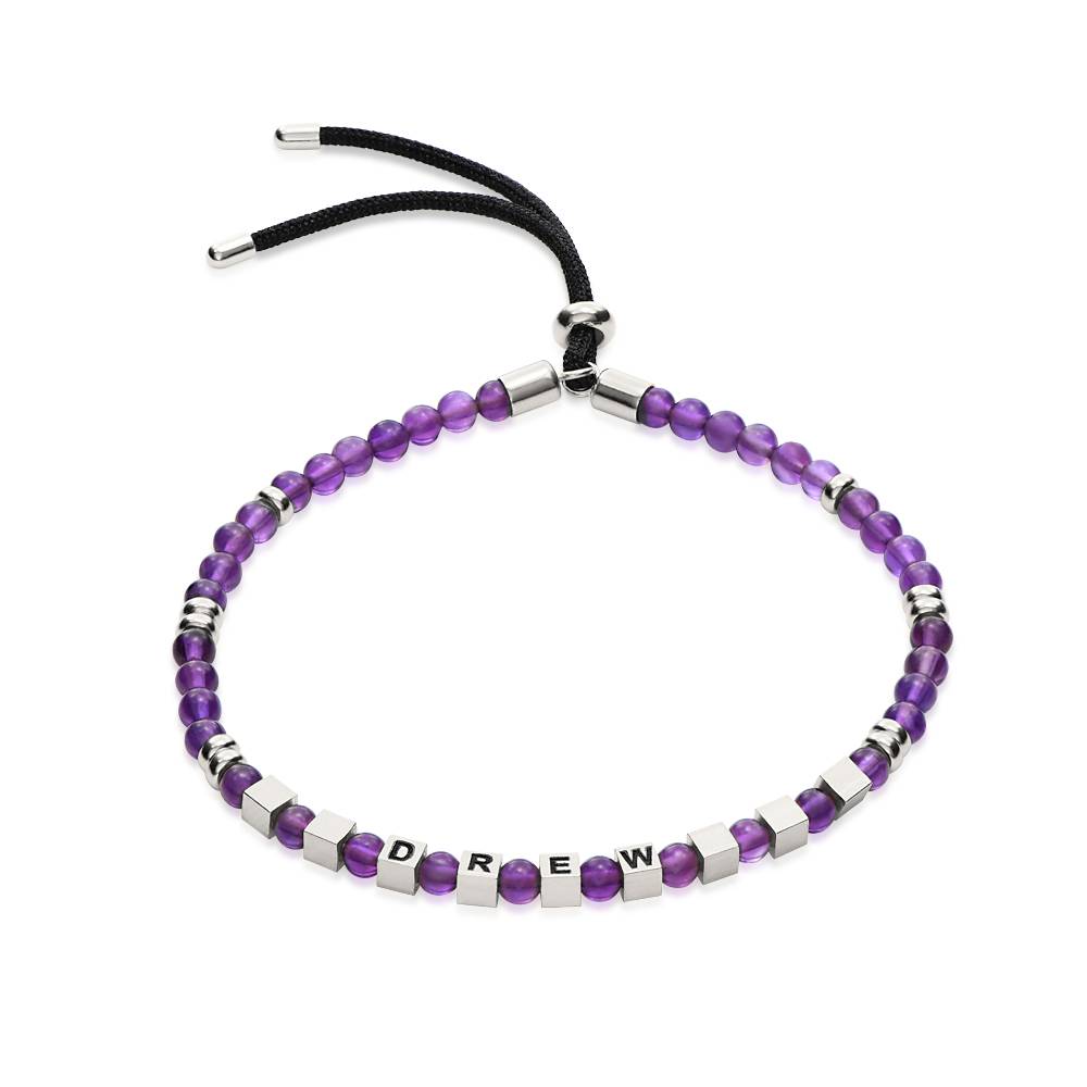Speak Now Beaded Bracelet with Amethyst in Sterling Silver
