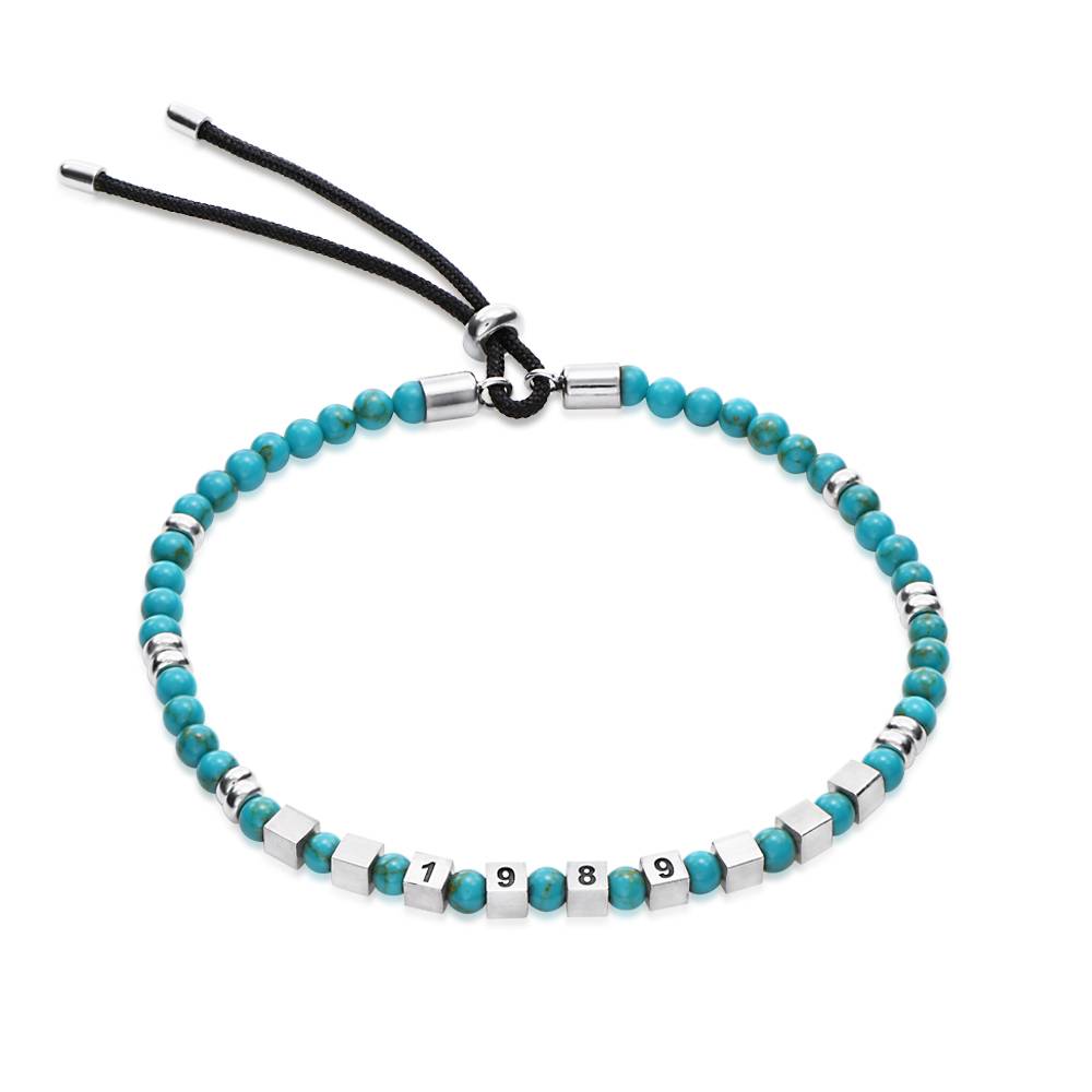Speak Now Beaded Bracelet with Turquoise Stones in Sterling Silver