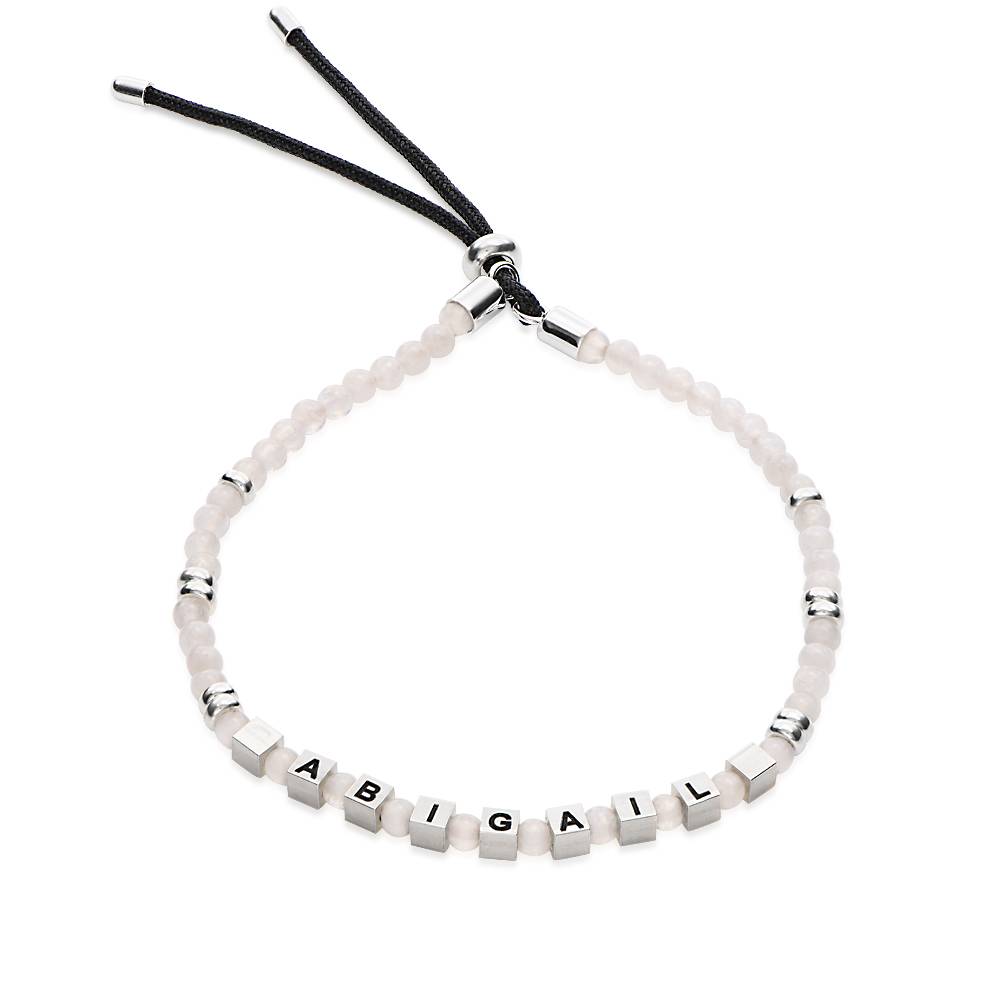 Speak Now Beaded Bracelet with White Moon Stones in Sterling Silver