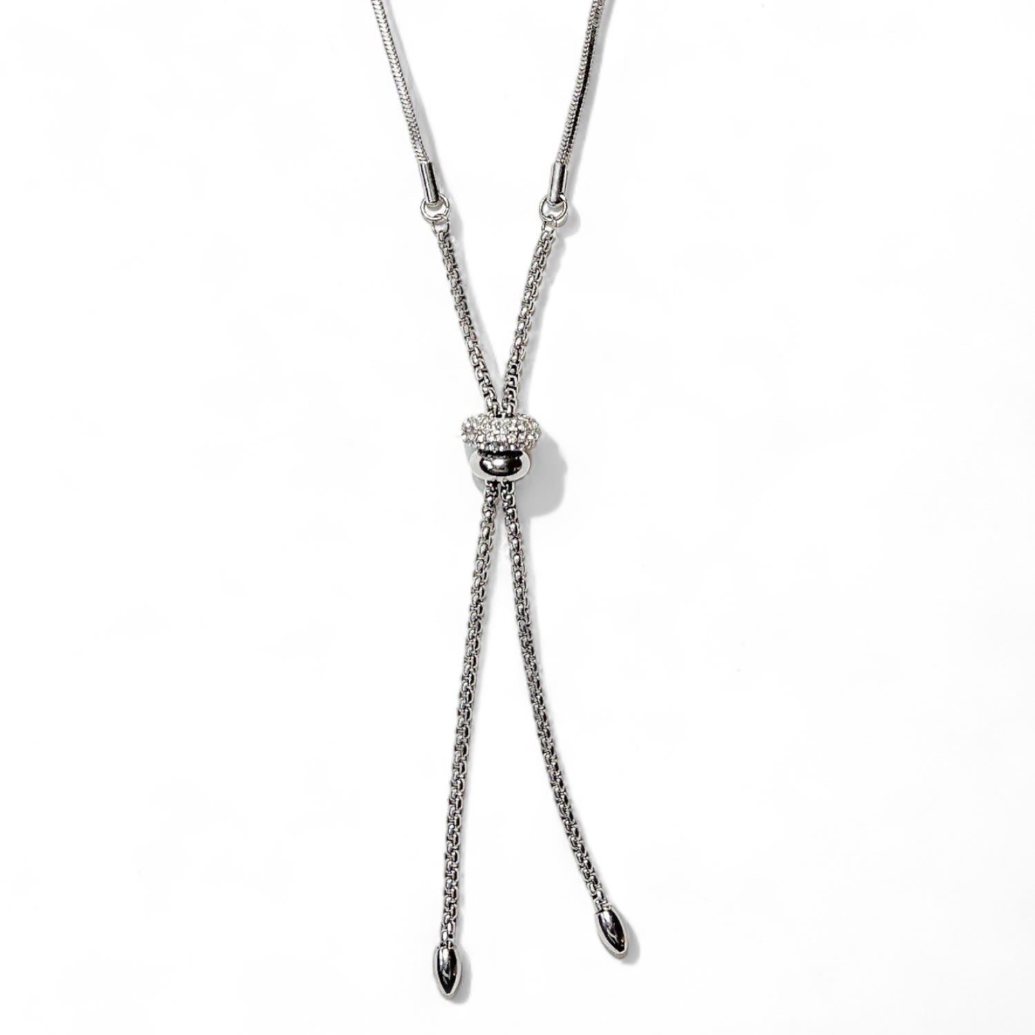 Sphere Bolo Necklace - Silver