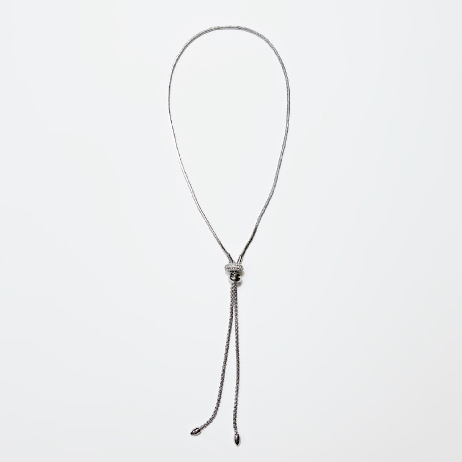 Sphere Bolo Necklace - Silver