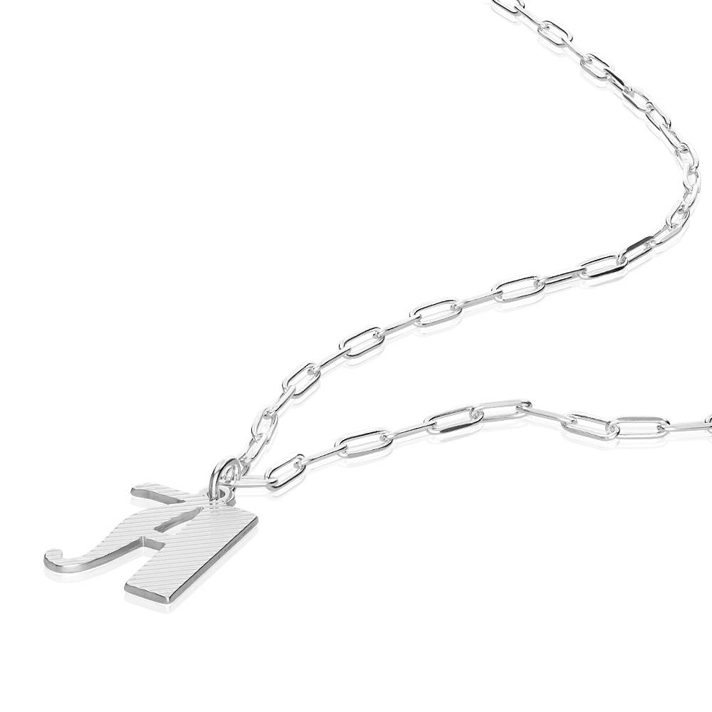 Gothic Initial Necklace in Sterling Silver