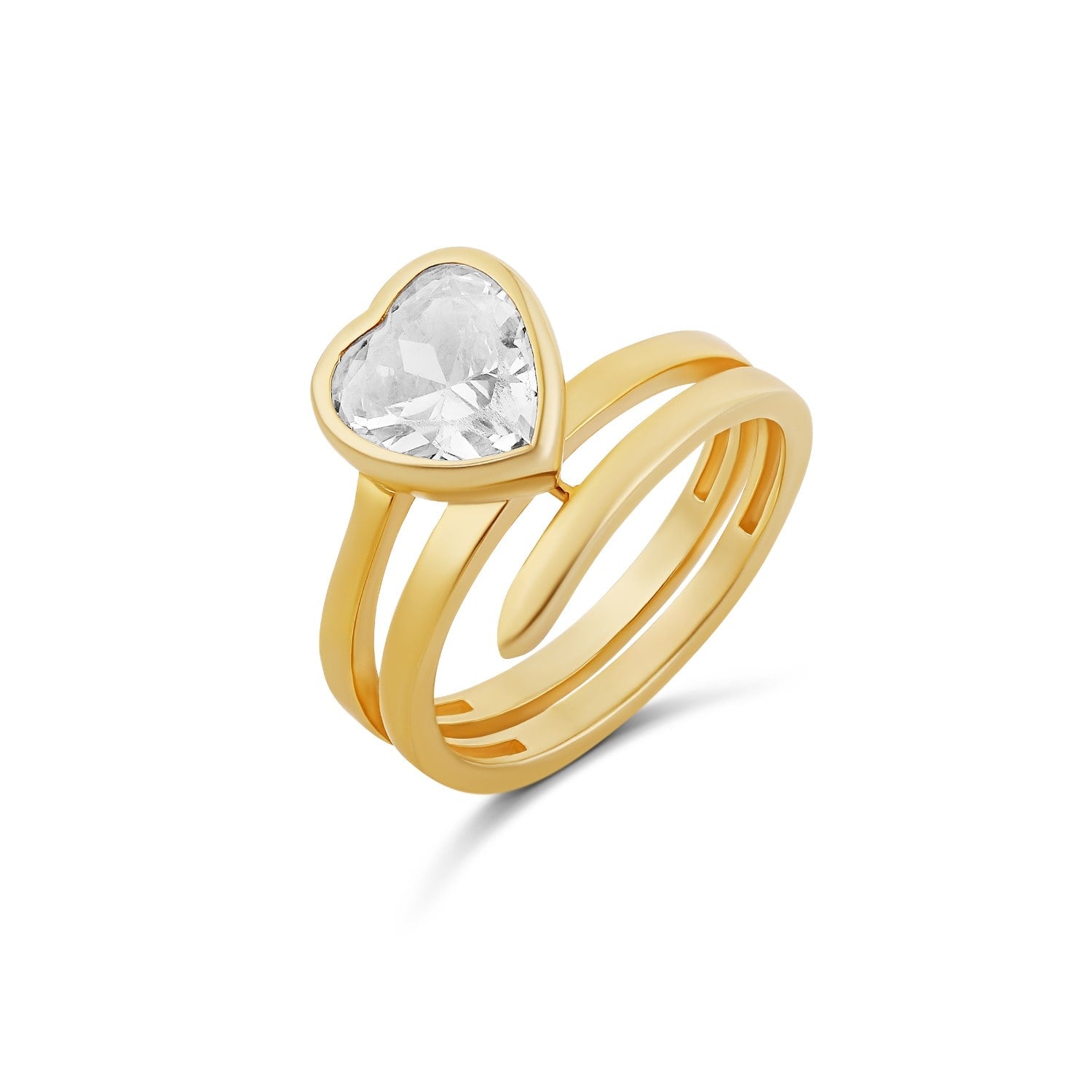 Spiral Heart Ring - Gold