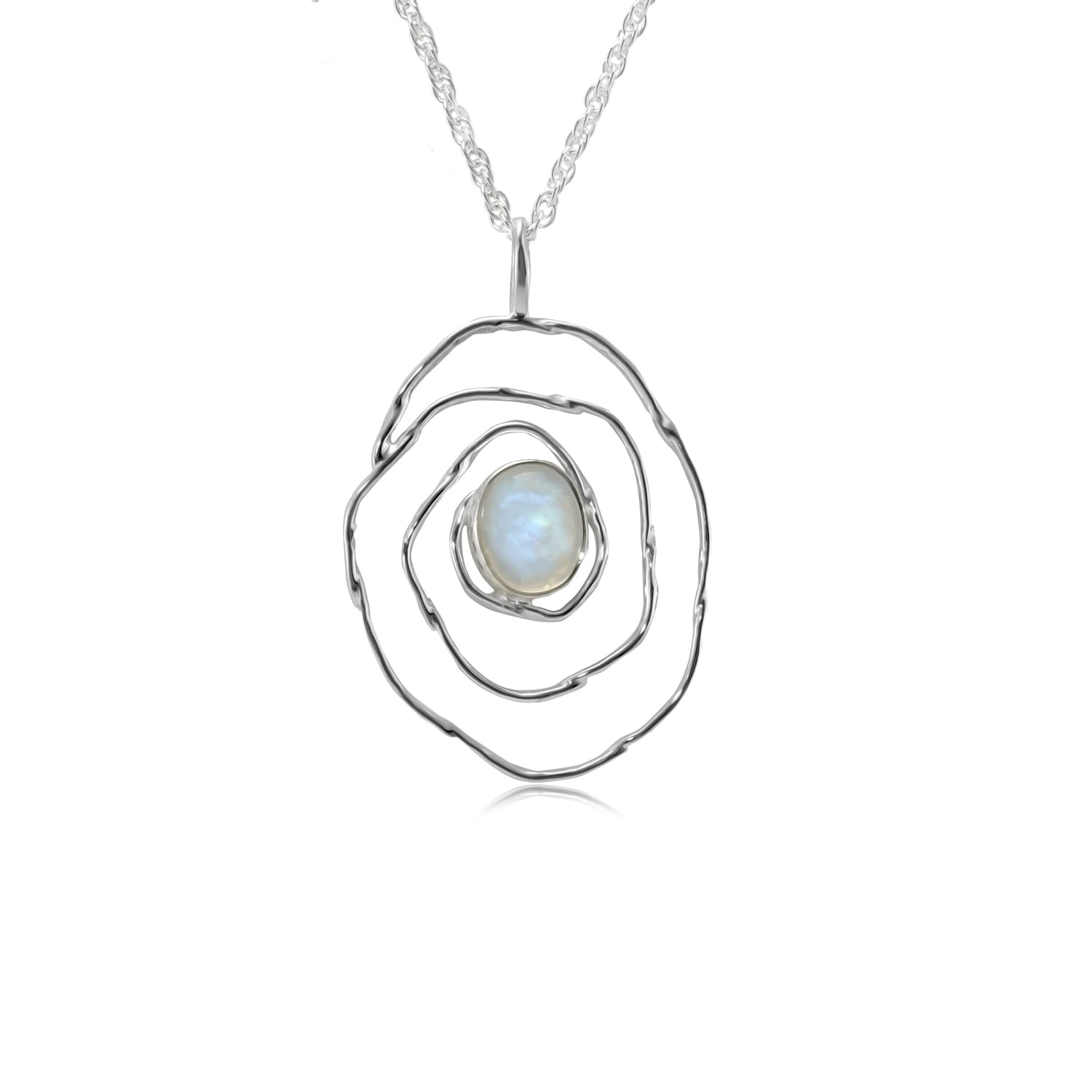 Spiral Moonstone Pendant Necklace