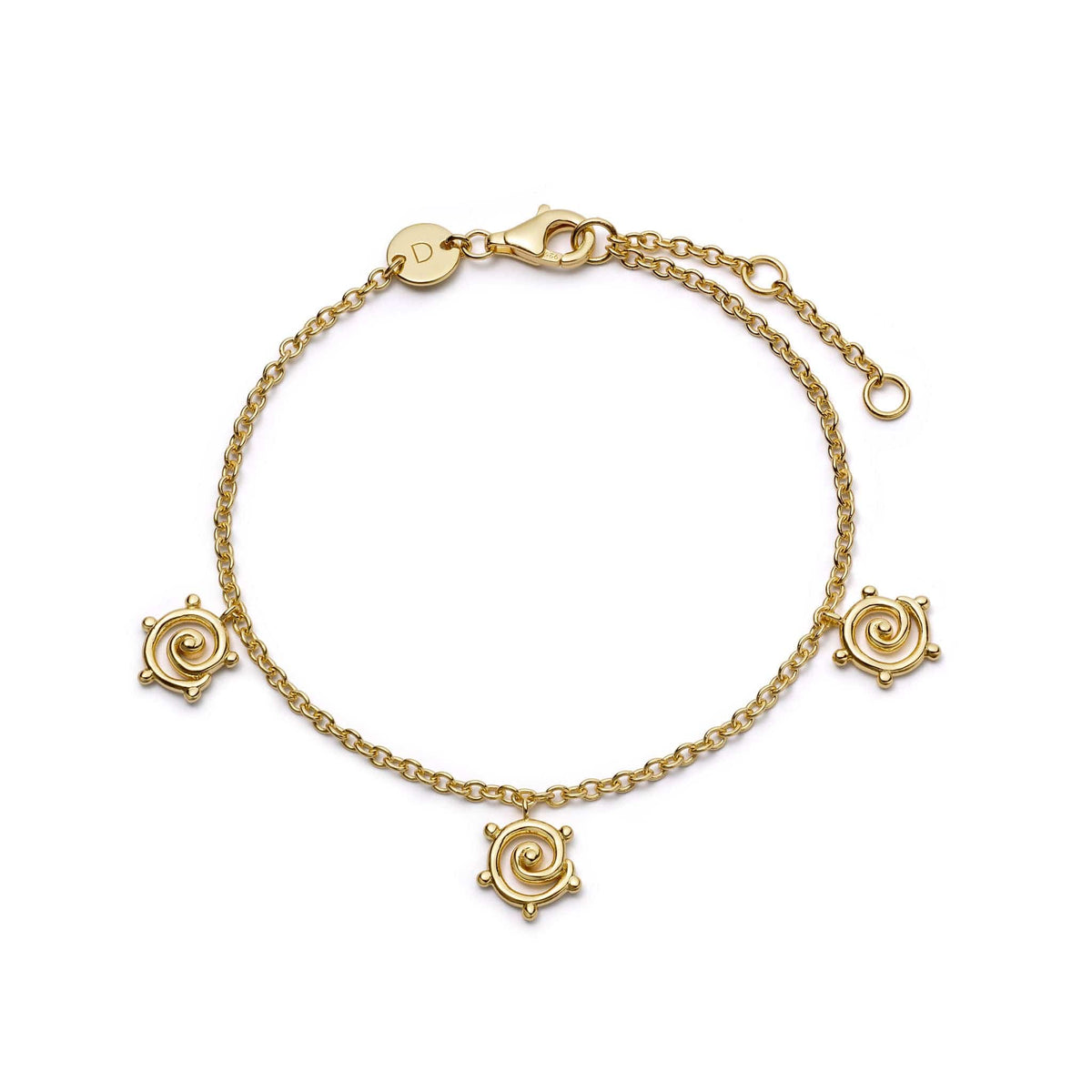Spiral Sun Drop Bracelet 18ct Gold Plate