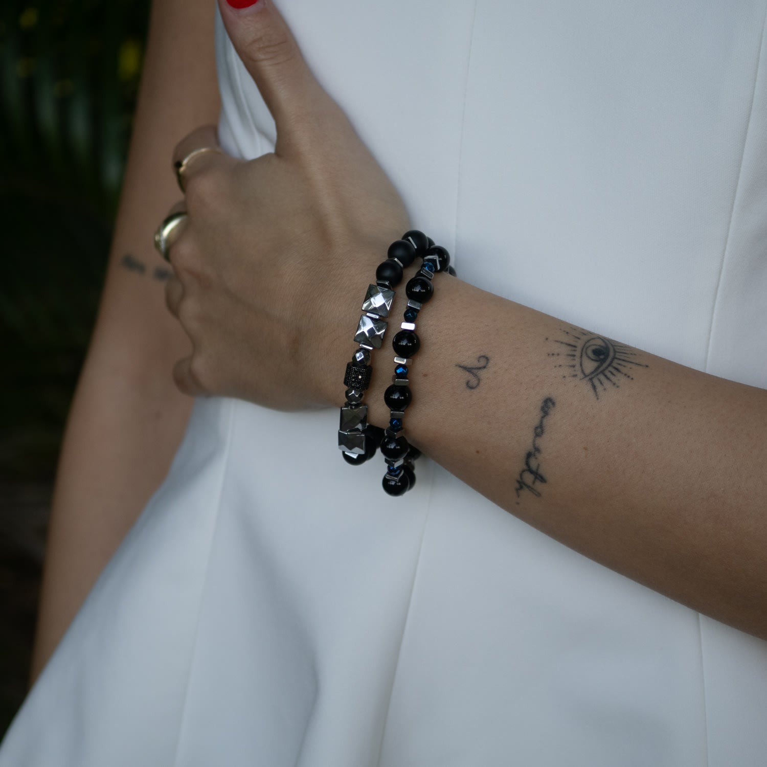 Spiritual Onyx Stone Style Bracelet - Black