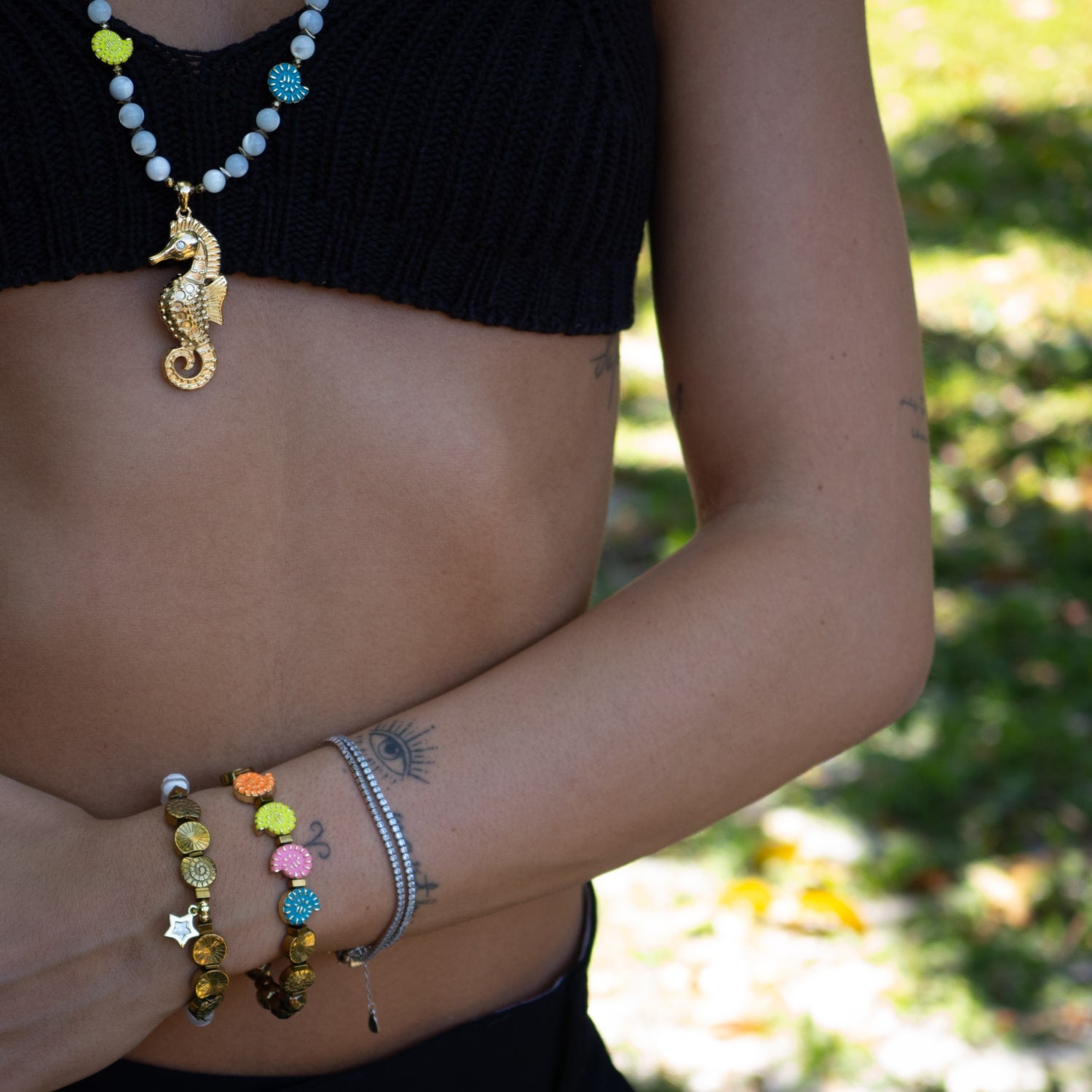 Spiritual Star Tibetan Agate & Jade Bracelet - White