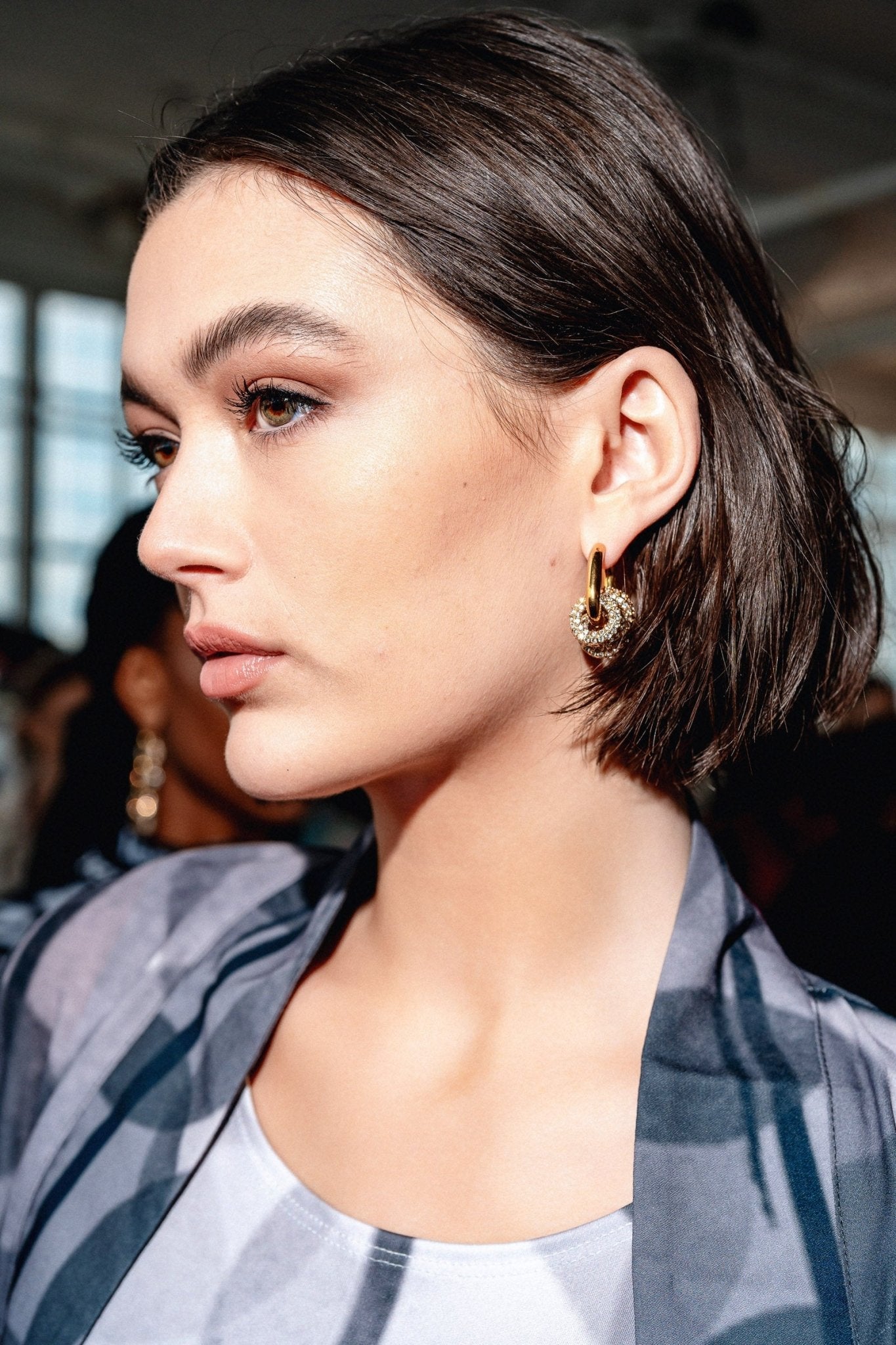 Square Harmony Trio Huggies - Silver/Gold