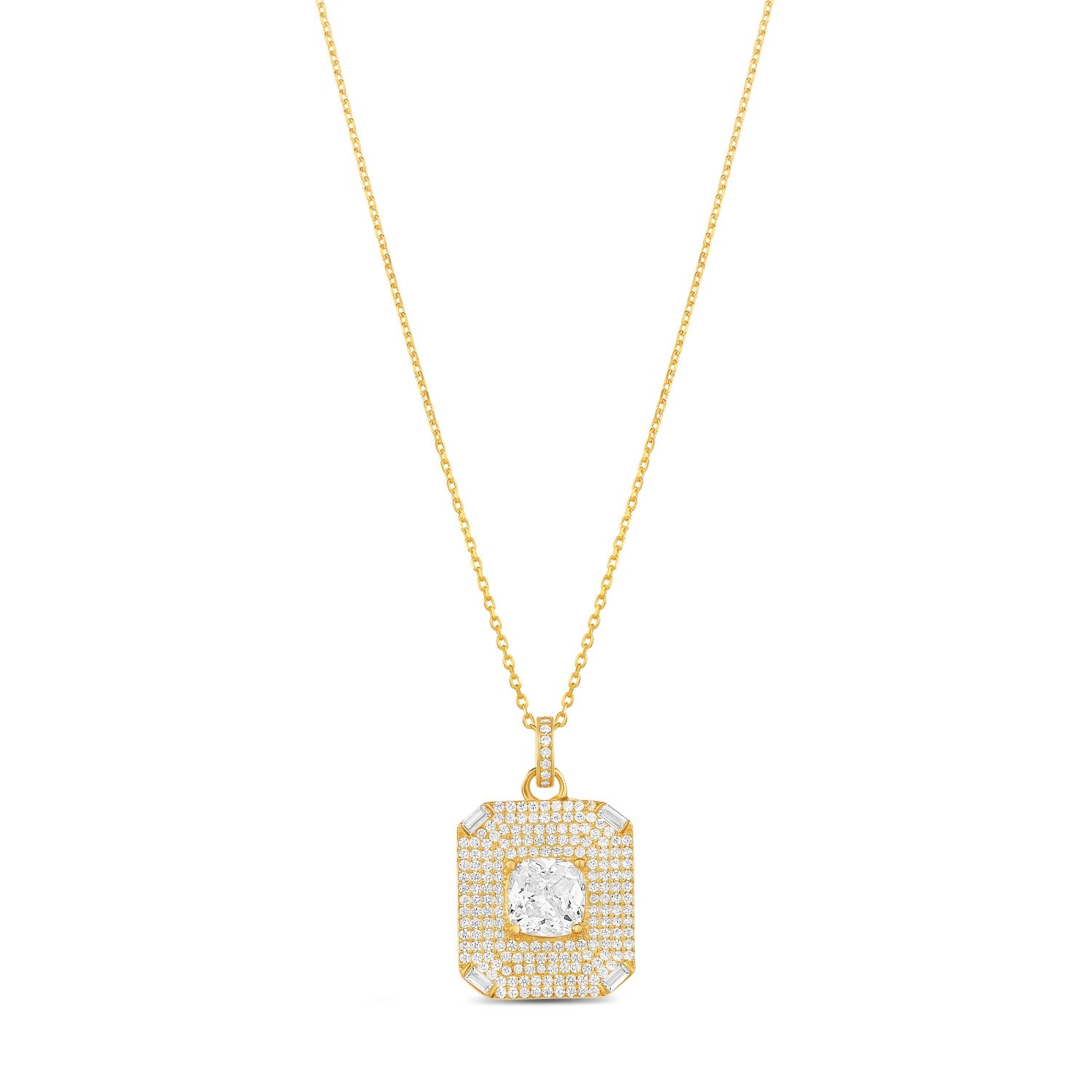 Square Medallion Pendant - Gold