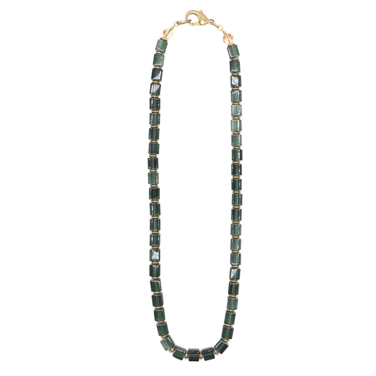 Square Tunel Necklace - Green