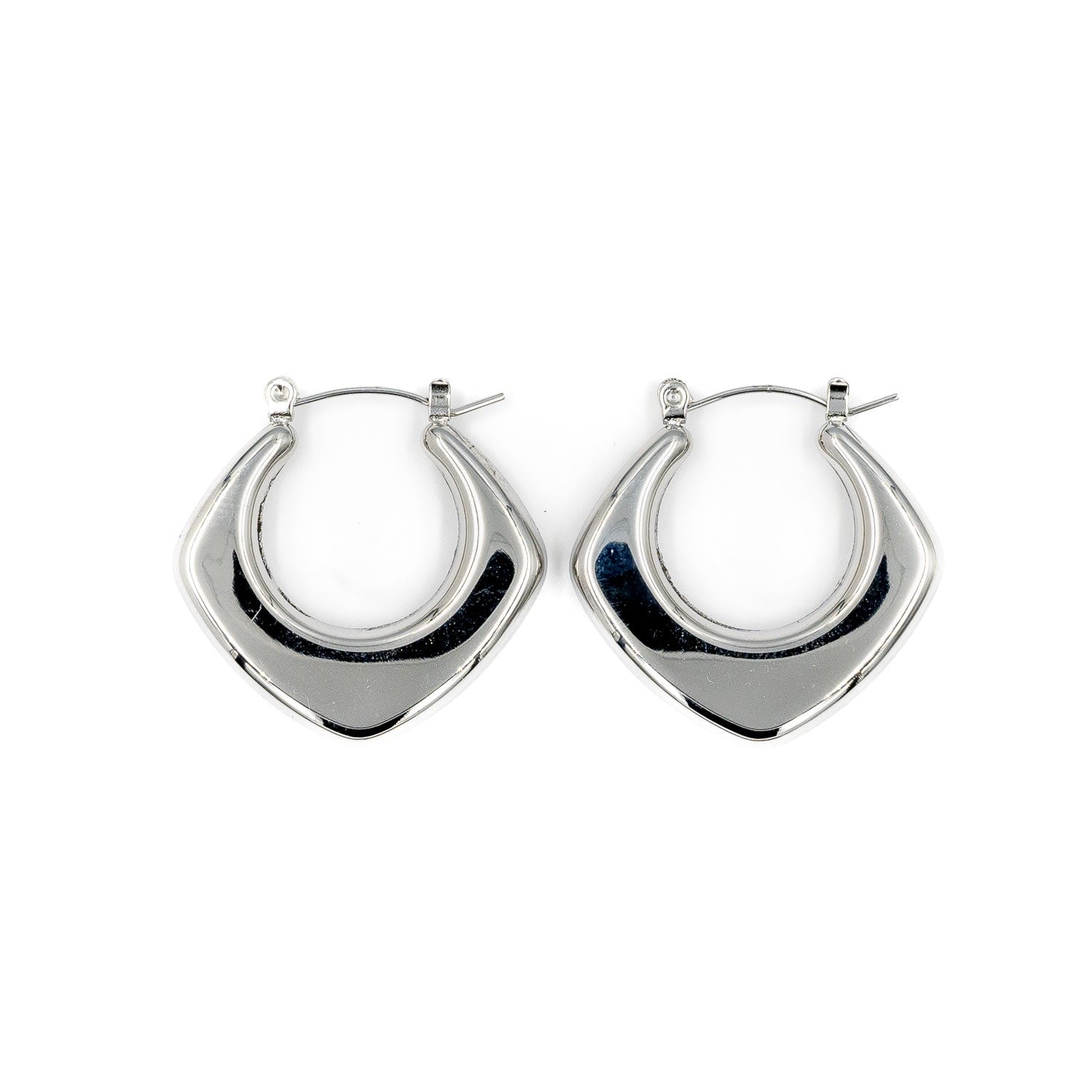 Silver Hexagon Earrings