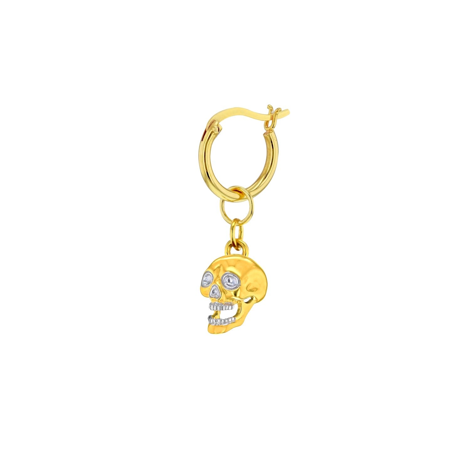 2 Tone Gold Plated & Sterling Silver Mini Skull Pendant