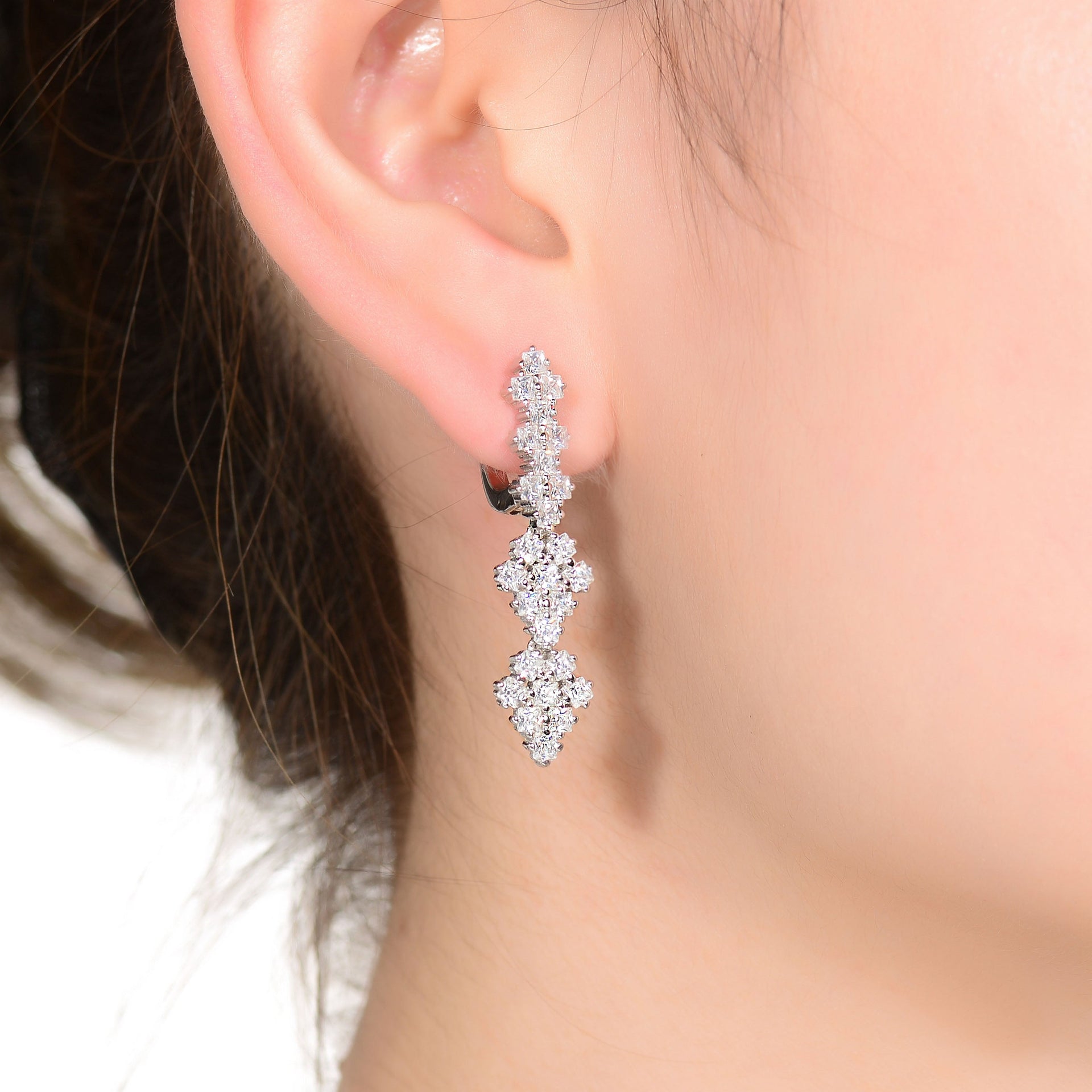 Sterling Silver Cubic Zirconia Drop Earrings