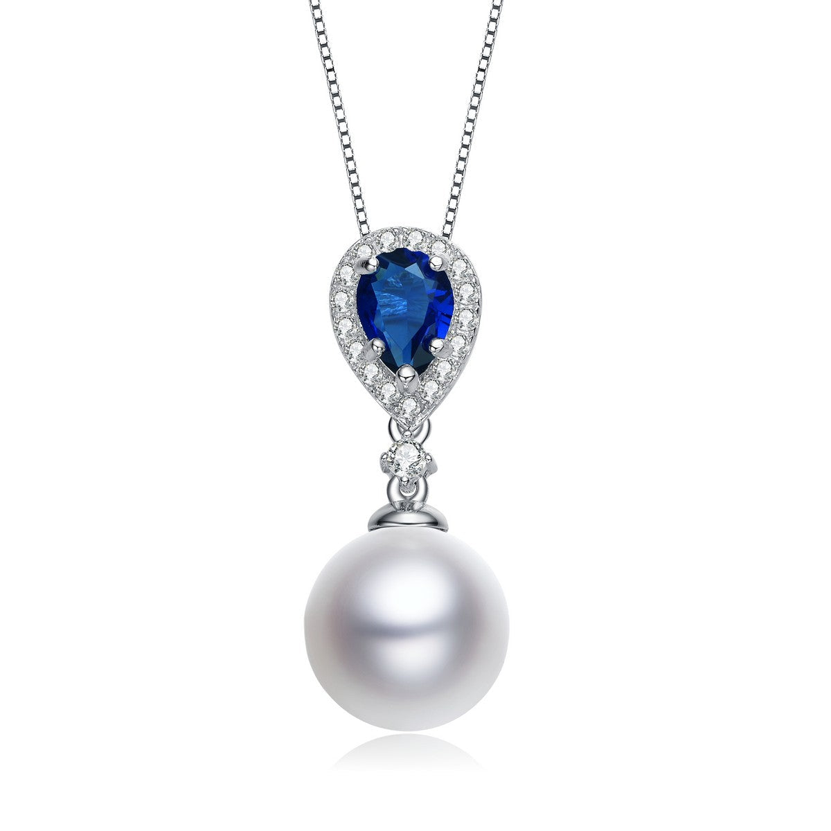 Sterling Silver Pendant With Cubic Zirconia And Freshwater Pearl