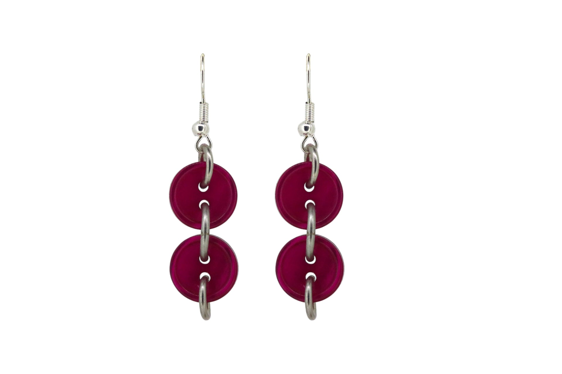 Pink Button Earrings