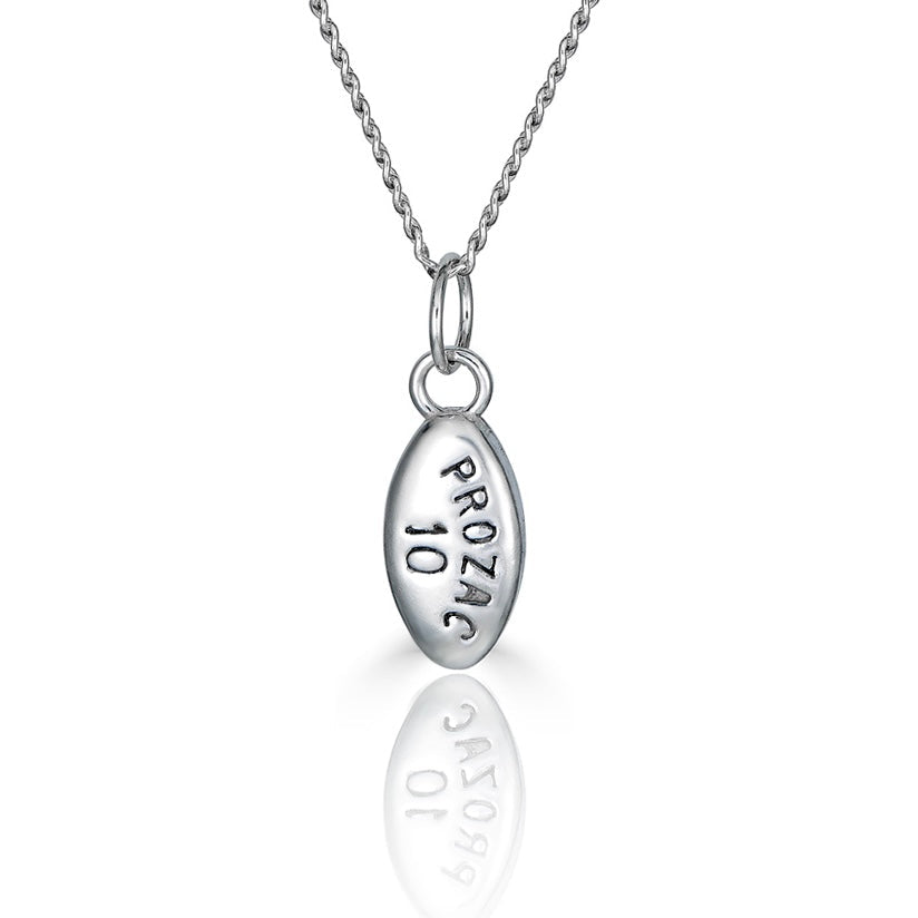 Stable - Prozac Pill Necklace In Sterling Silver
