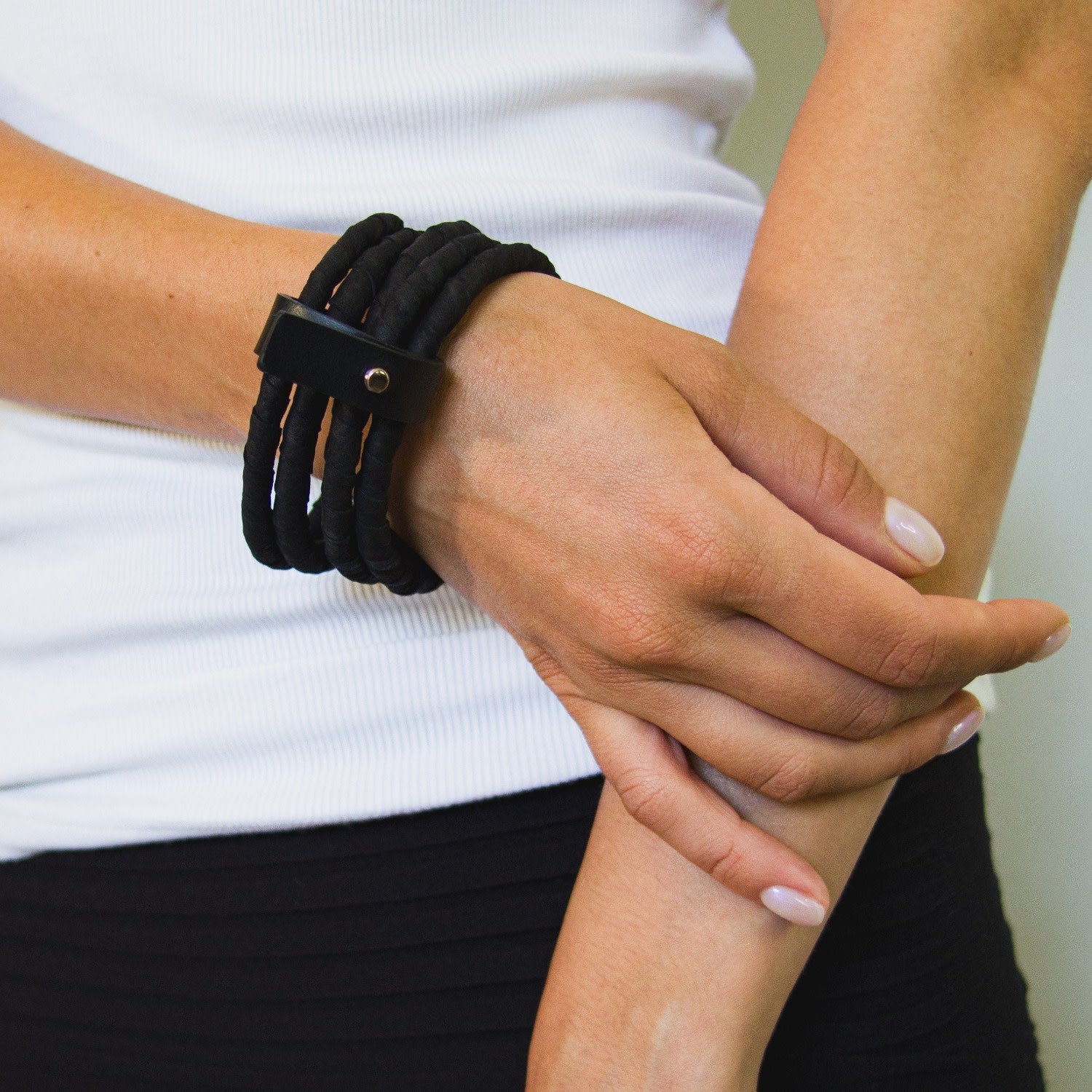 Stackable Bangle Leather Bracelet