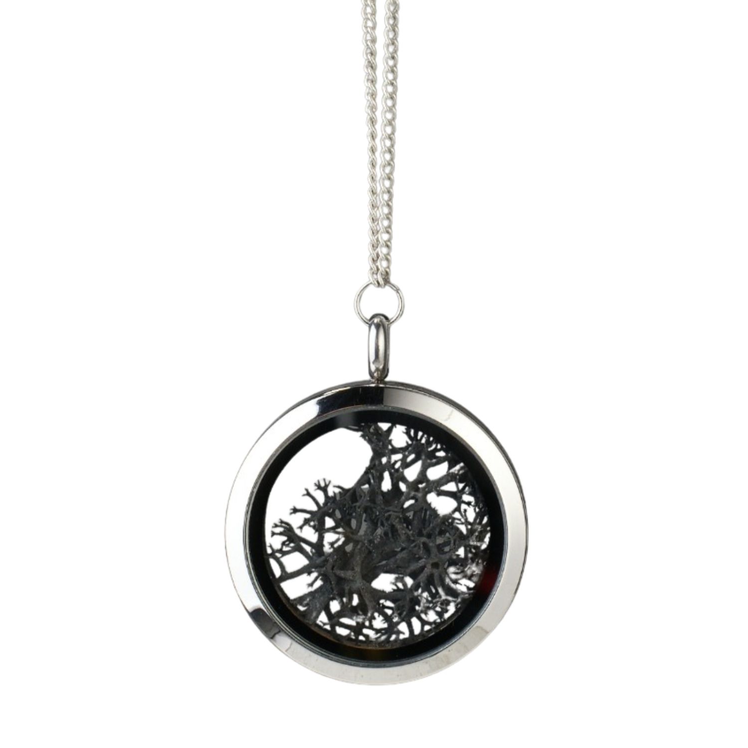 Designer Jewelry Necklace With Natural Black Moss