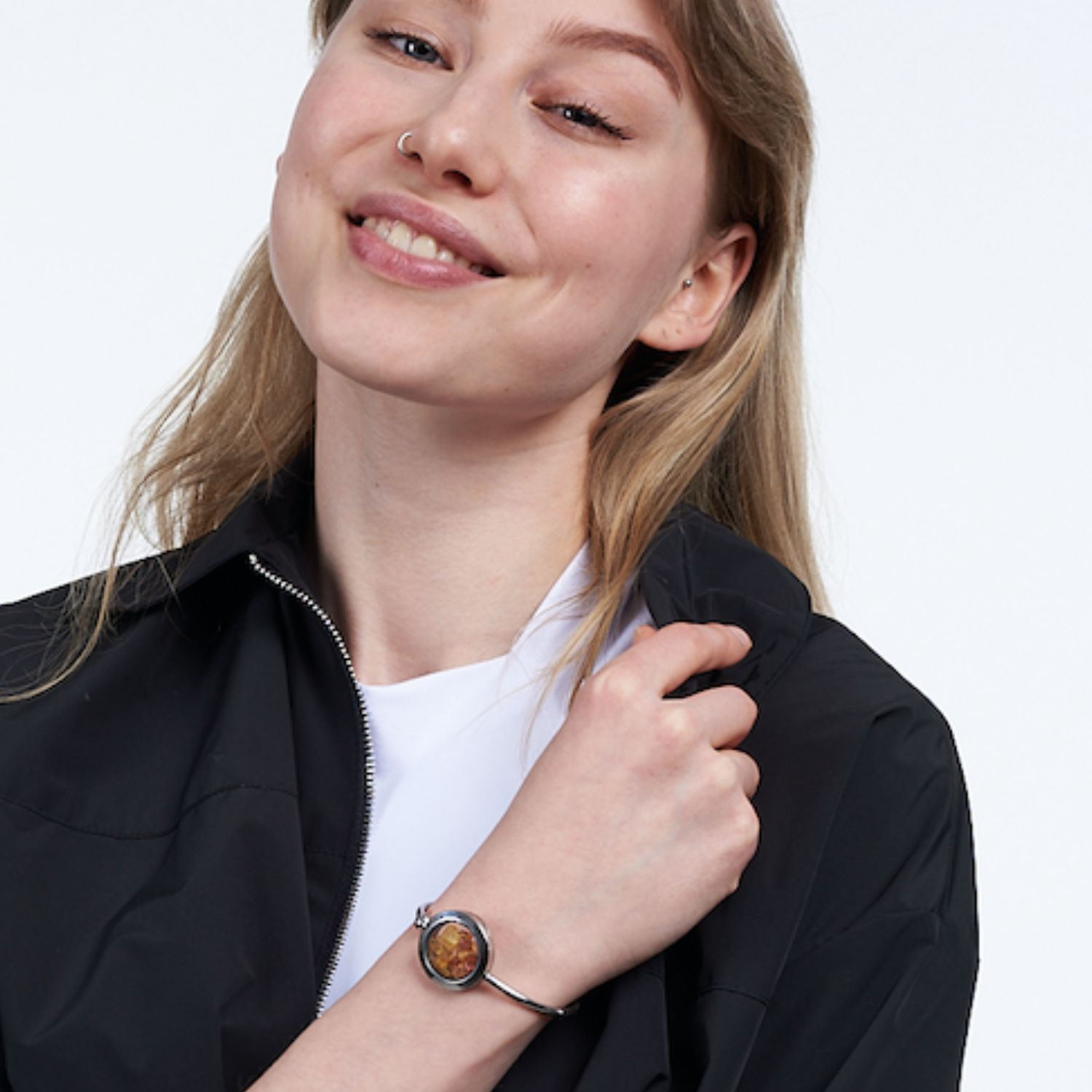 Premium Quality Designer Cuff Bracelet With Genuine Amber Stones – Gift For Her