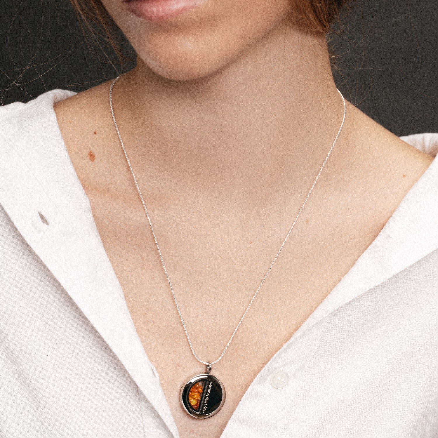 Necklace With Natural Amber – Handcrafted Jewelry With Genuine Gemstone, November Birthstone Gift