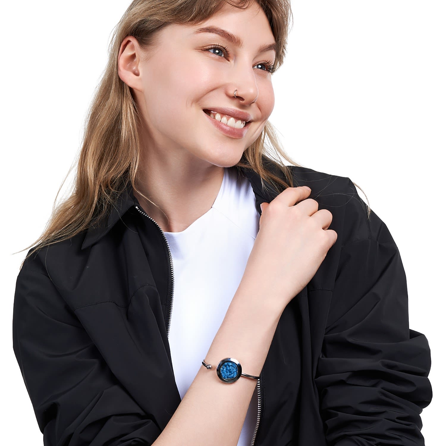 Premium Quality Designer Cuff Bracelet With Natural Blue Stones – Statement Jewelry