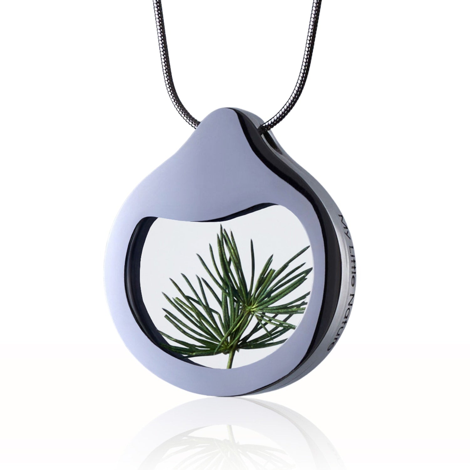Designer Handcrafted Statement Necklace With Natural Pine Needles – Timeless Forever Young Botanical Jewelry In Stainless Steel