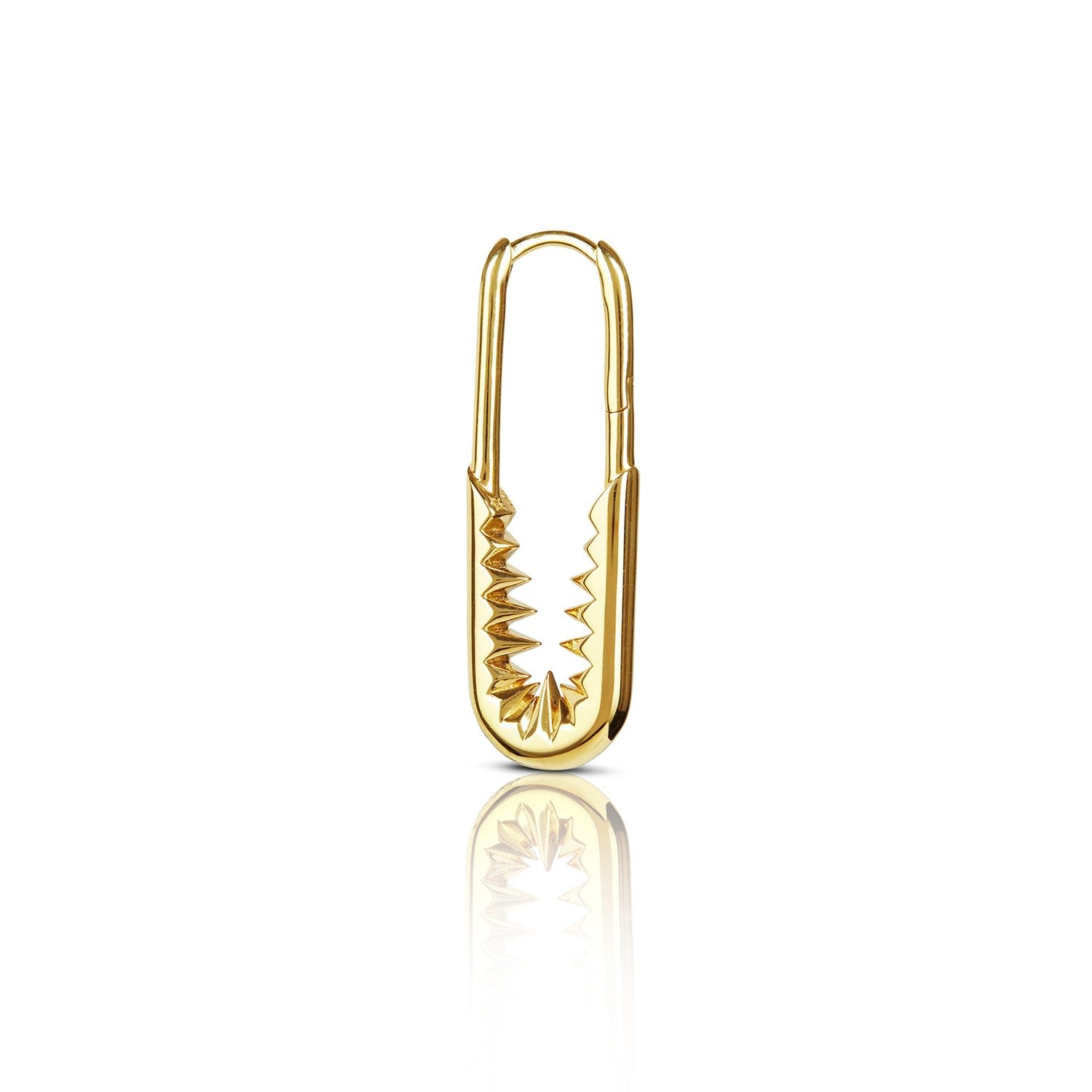Safety Pin Hoop Earrings - Gold