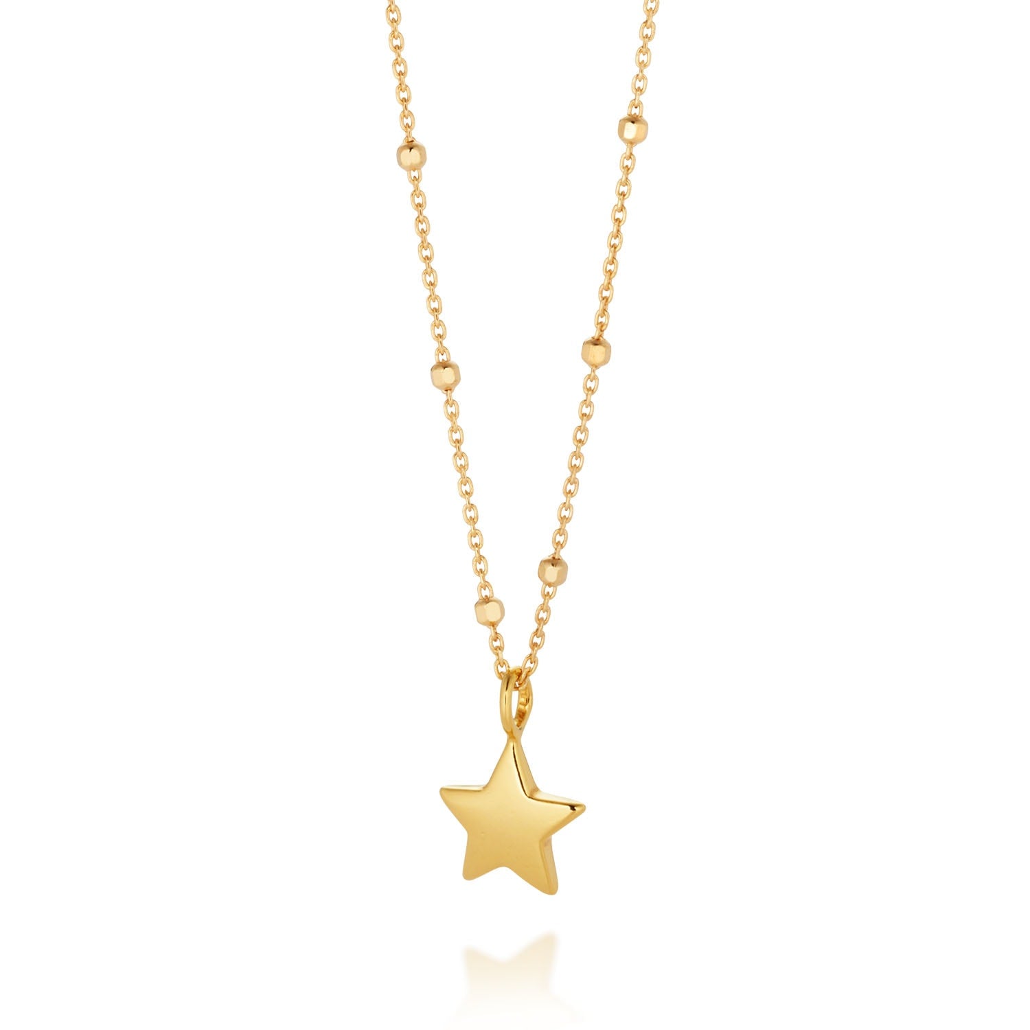 Star Charm Necklace Gold Plated Sterling Silver