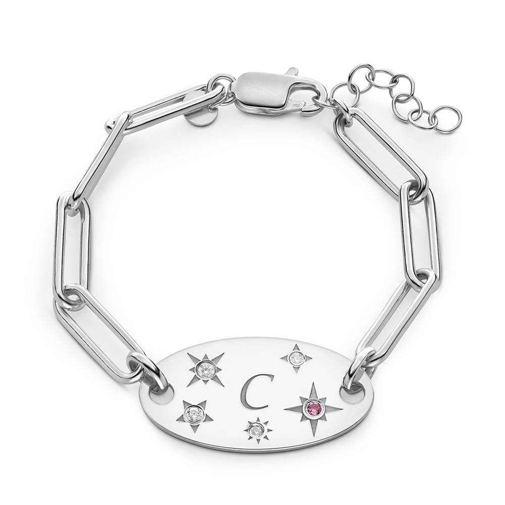 Star of Mine Initial Bracelet in Silver