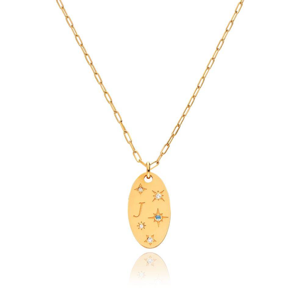 Star of Mine Initial Pendant Necklace in Vermeil