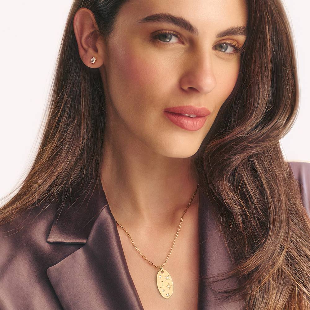 Star of Mine Initial Pendant Necklace in Vermeil