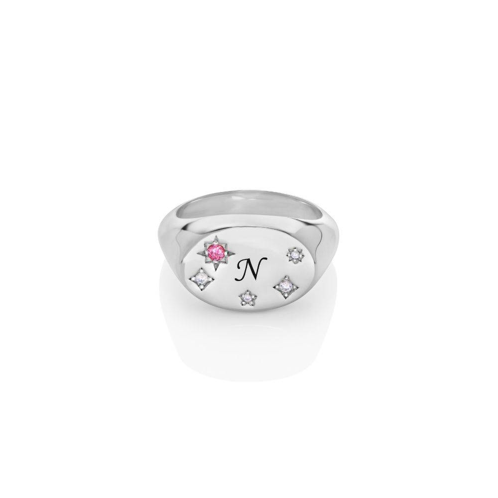 Star of Mine Initial Ring in Silver