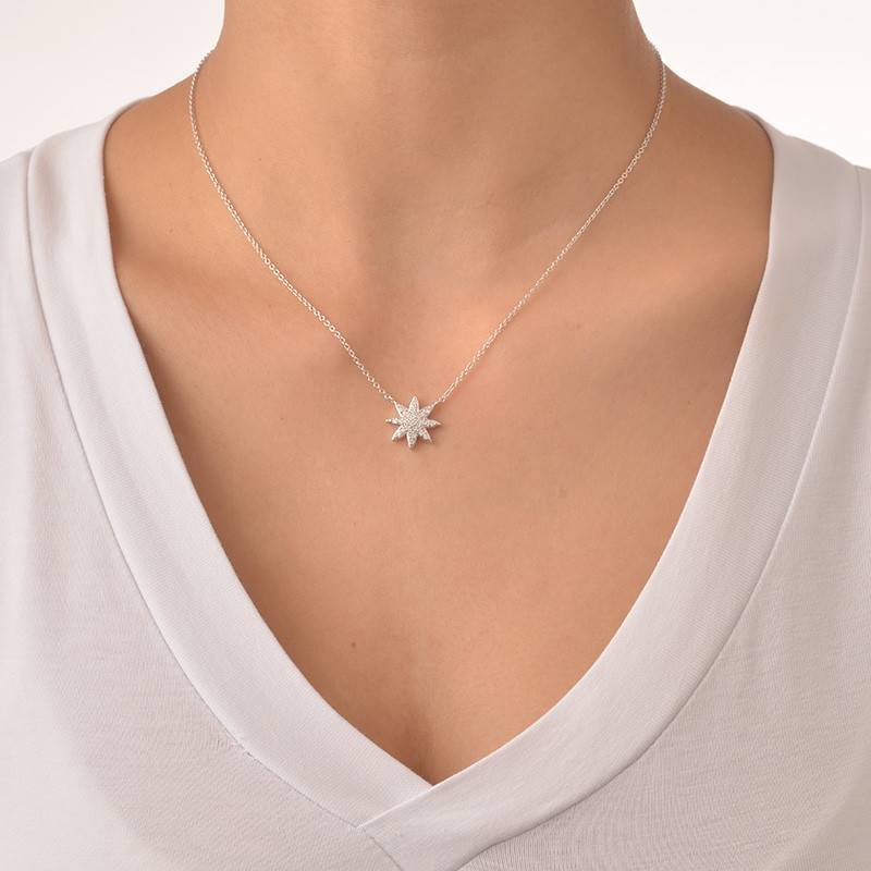 Star Shaped Necklace with Cubic Zirconia