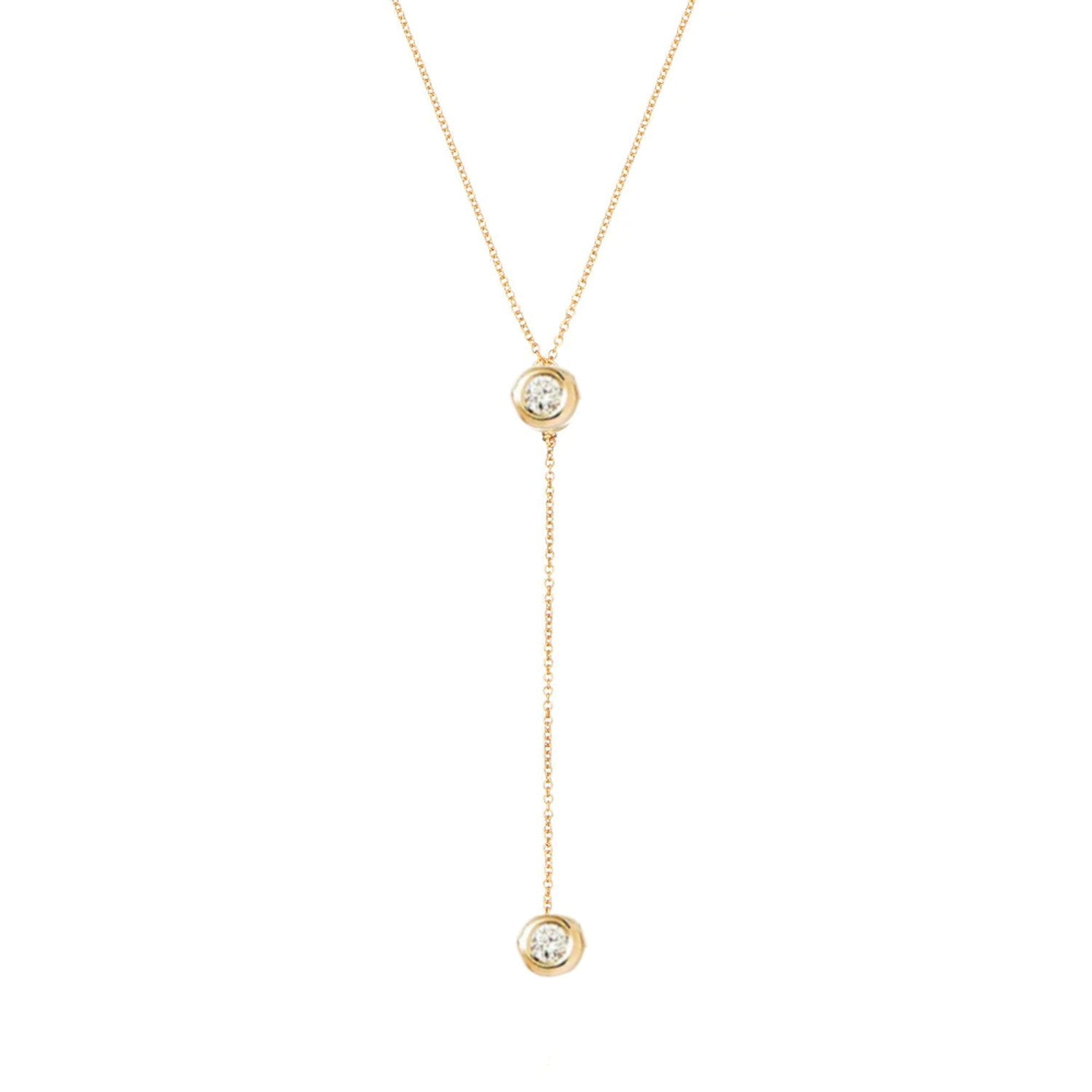 Stardrops Two Diamond Lariat Necklace