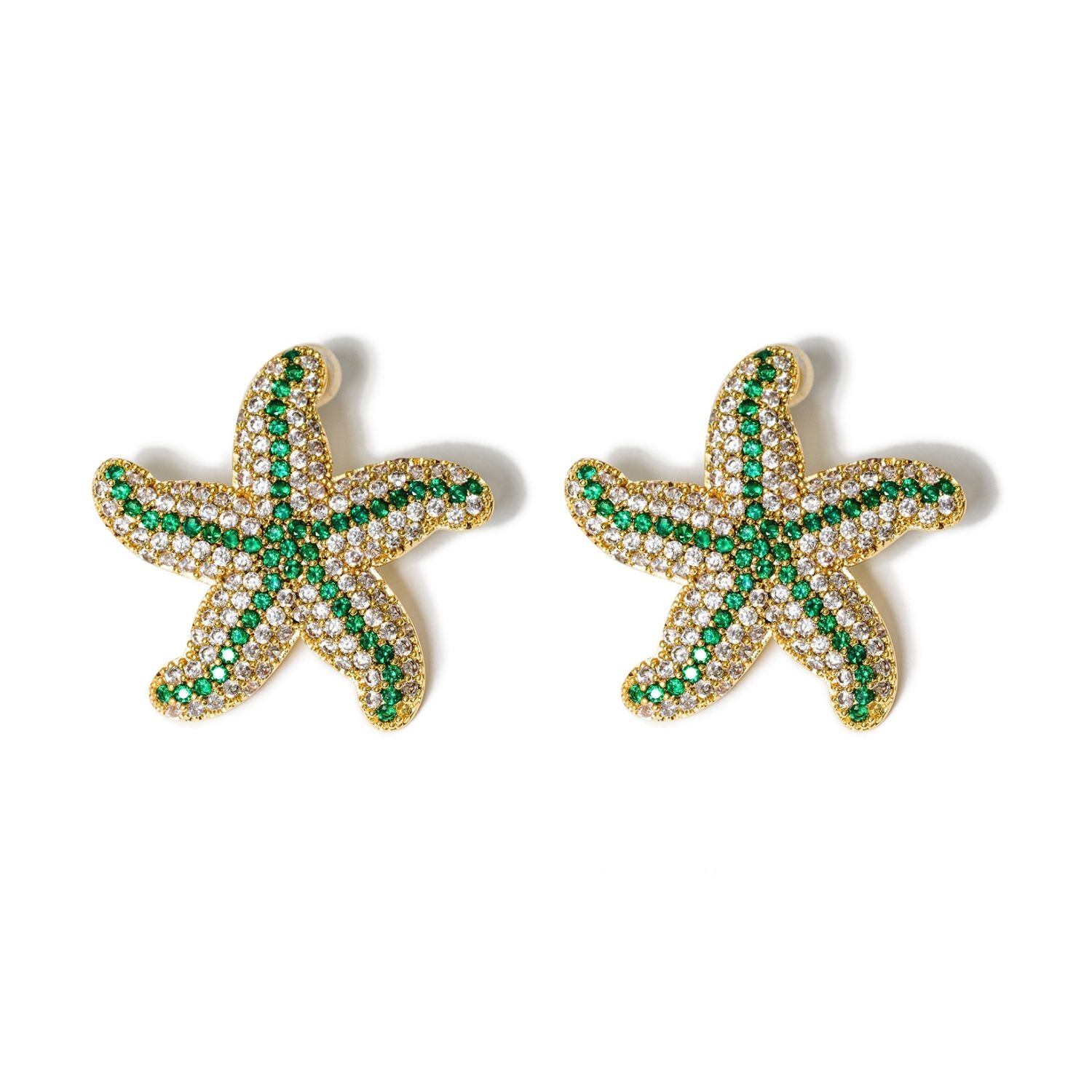 Starfish Earrings In Green