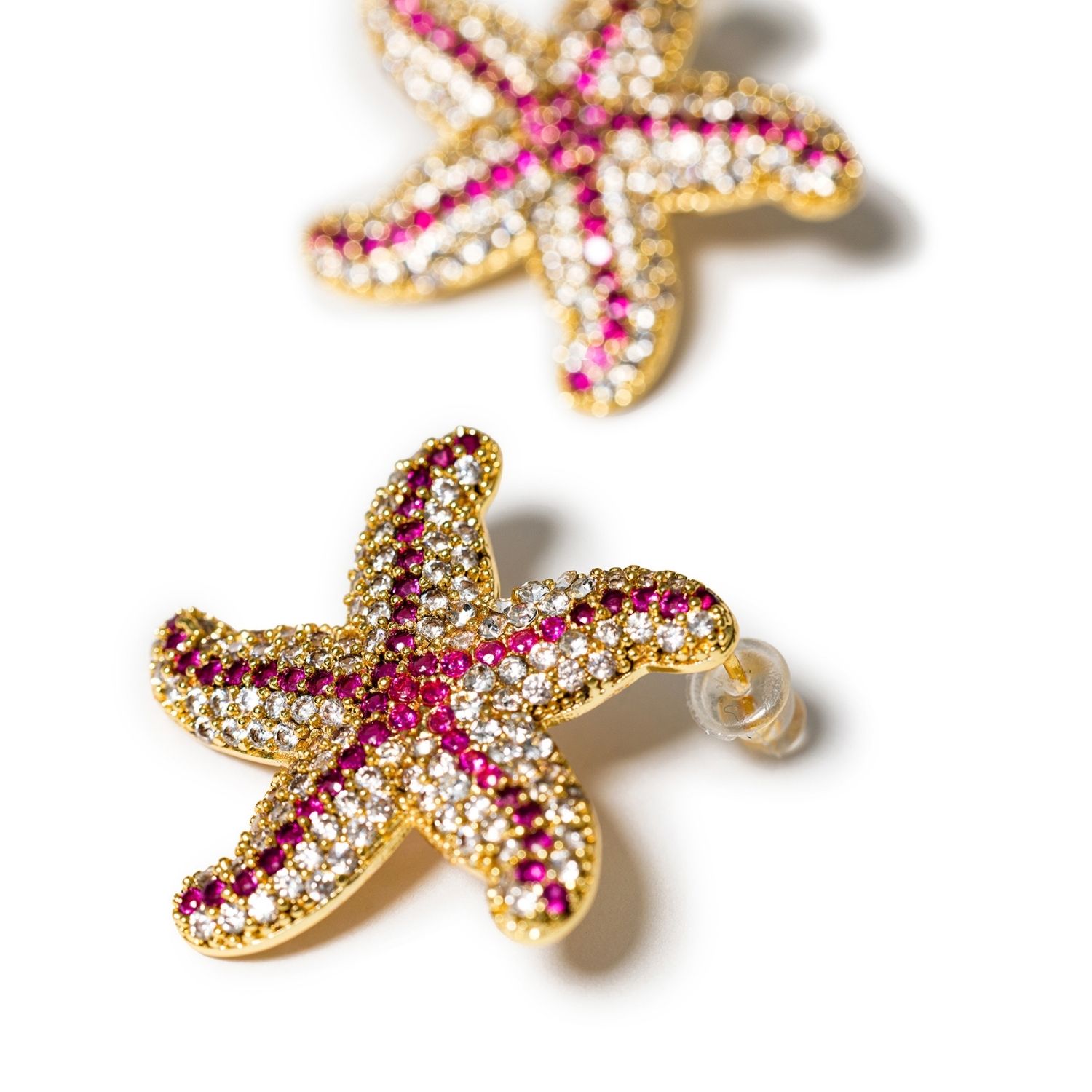 Starfish Earrings In Pink